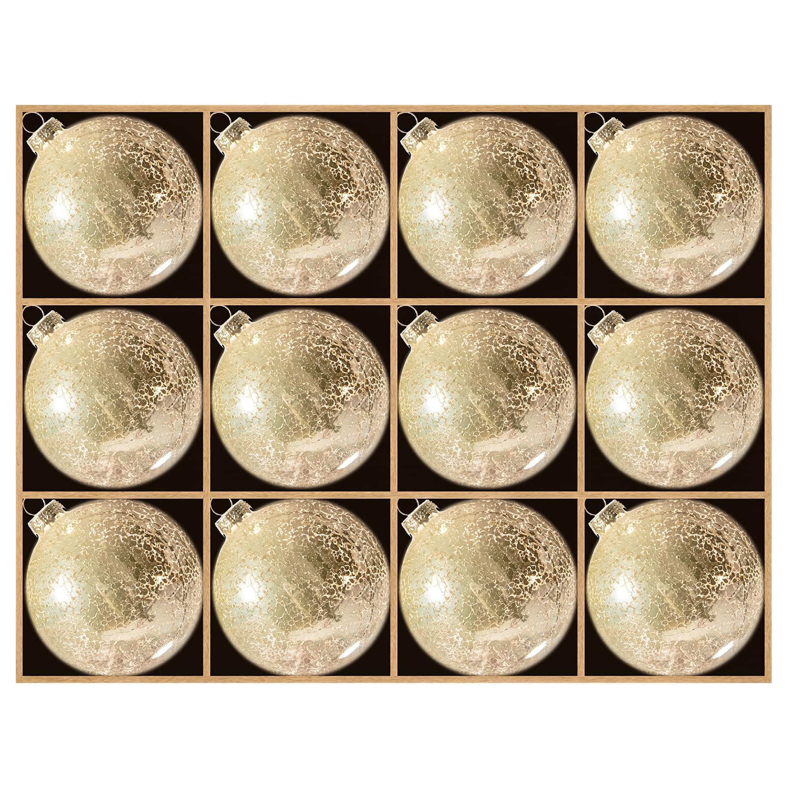 DN DECONATION Christmas Decorations Gold Mercury Glass Ball Ornaments Set of 12, 3.14    Matte Christmas Balls for Xmas Tree Dec