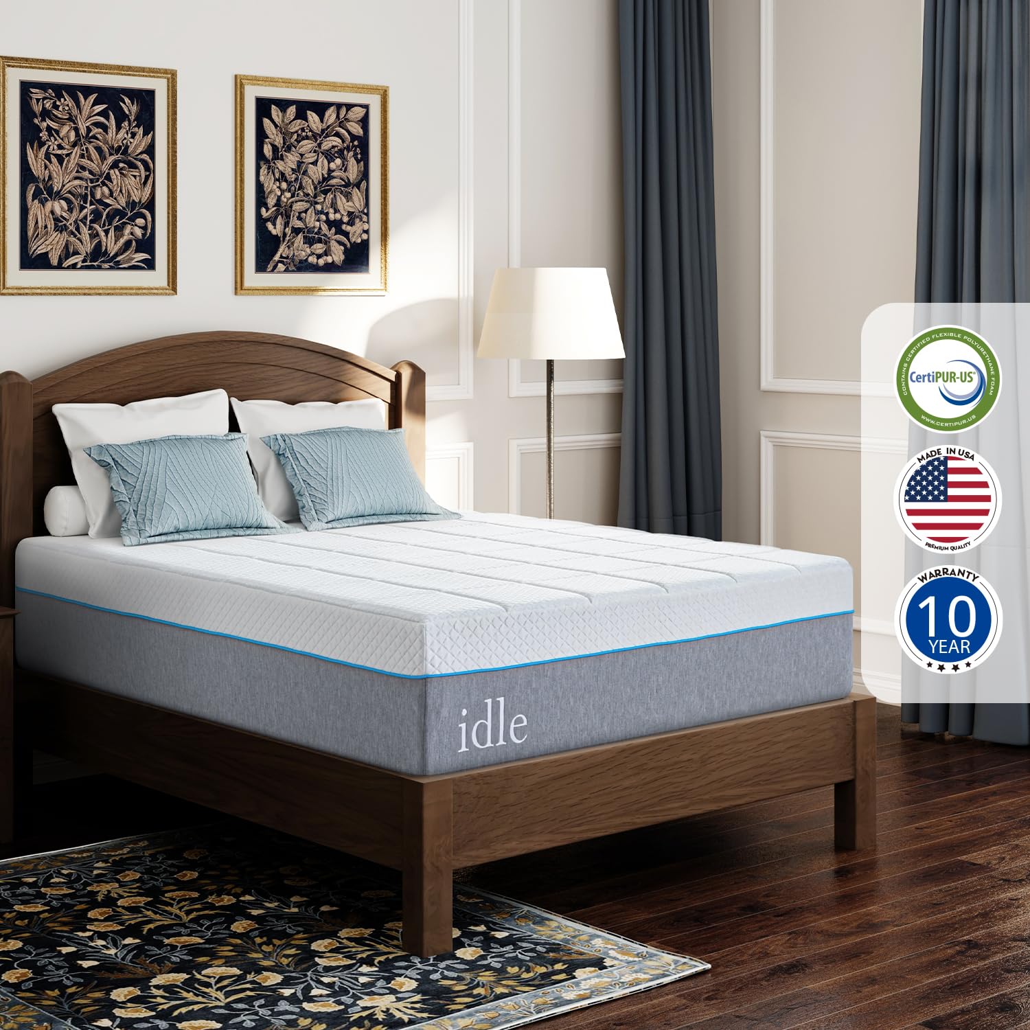 Egohome King Mattress 14 Inch Cooling Gel Memory Foam, Fiberglass Free, Mattress Bed In A Box For Back Pain Relief, Medium Firm,