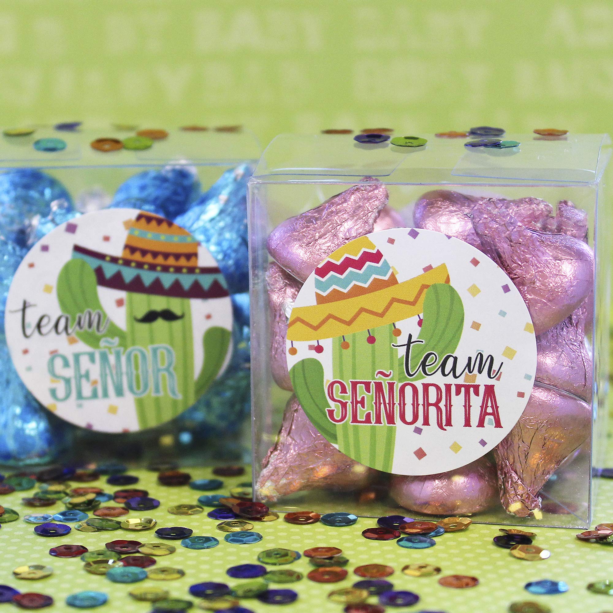 Taco 'Bout A Baby Fiesta Gender Reveal Team Seor Or Seorita Stickers - 40 Labels