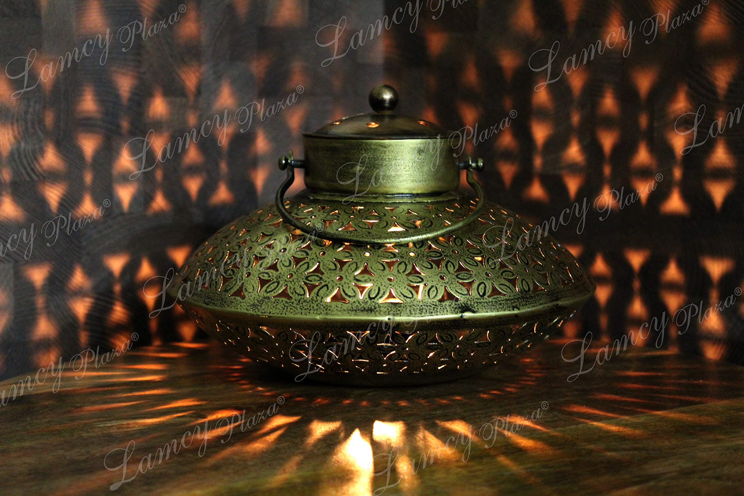 Lamcy Plaza Antique Golden Finish Degchi Style Brass Dhoop Dani Pot And Tealight Holder For Home Decor | Pooja Room | Living Roo