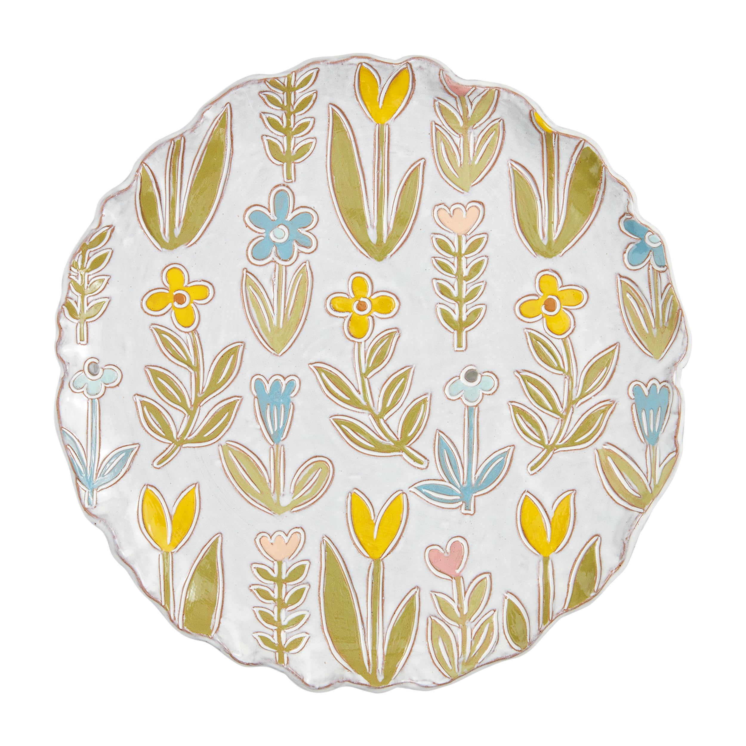 Mud Pie Flower Platter; 12 dia