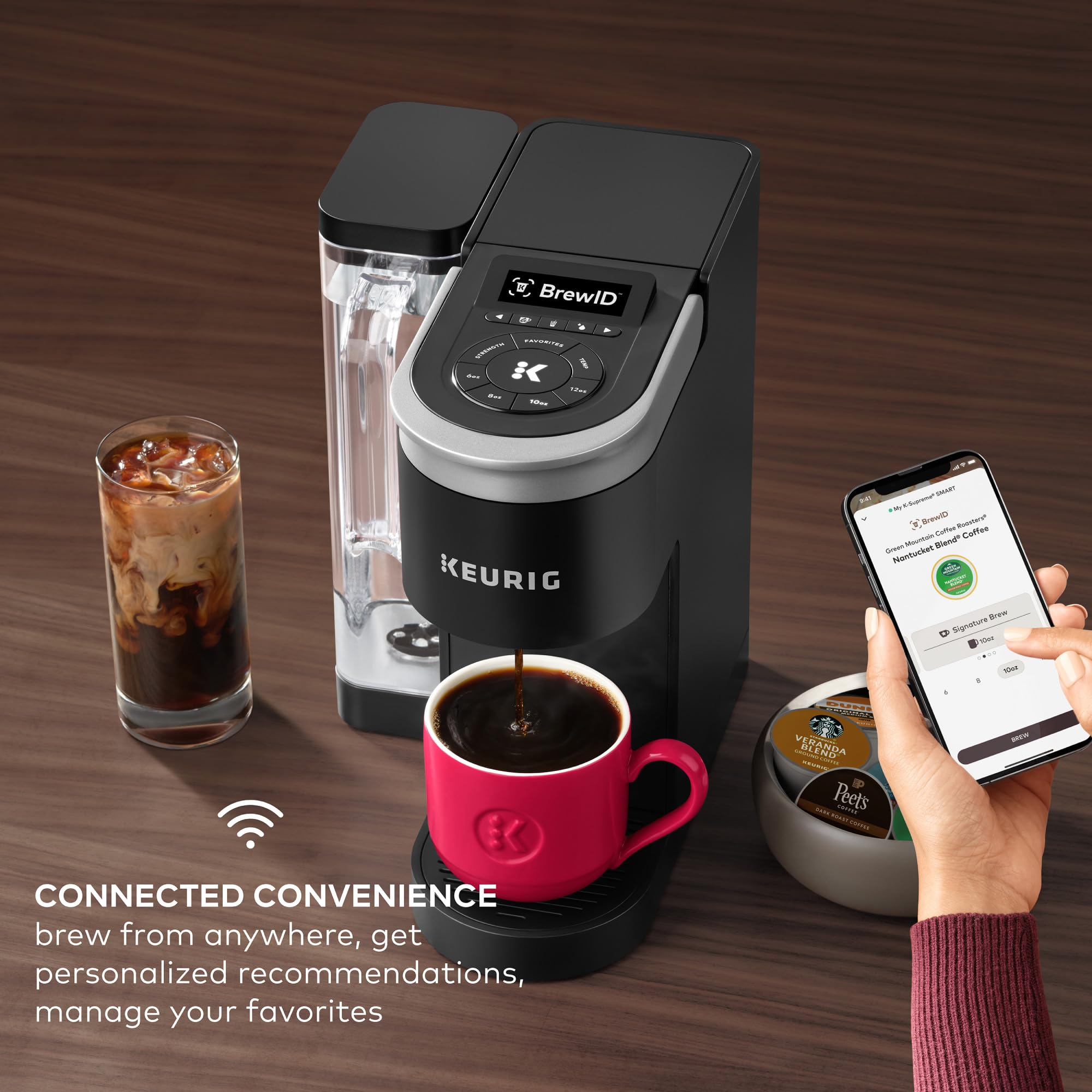 Keurig K-Supreme Smart Coffee Maker, Multistream Technology, Brews 6-12Oz Cup Sizes, Black