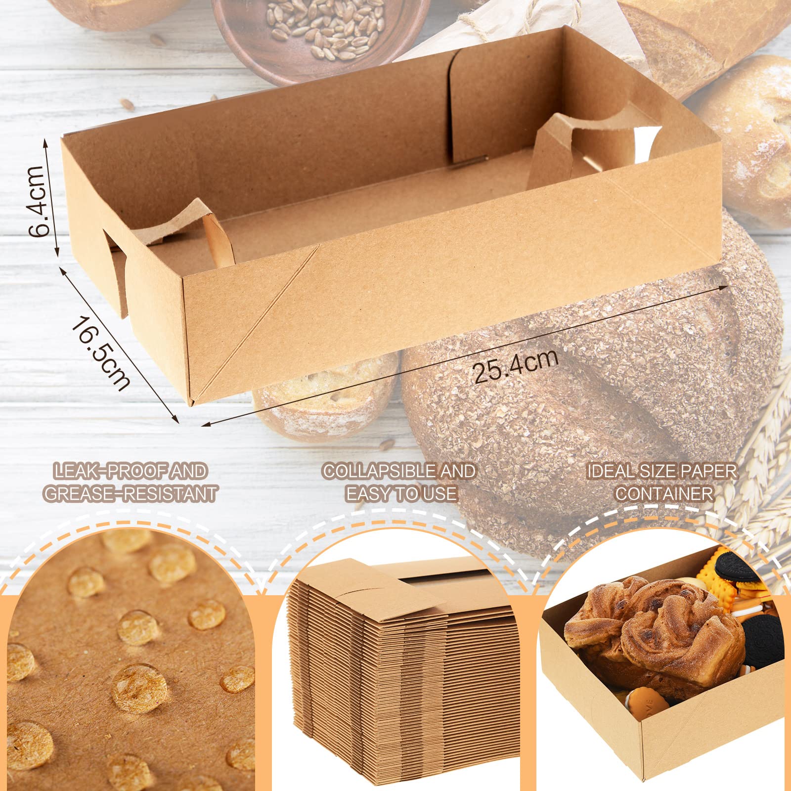 Eersida 100 Pieces Paper Food Trays Disposable Movie Theater Snack Boxes 4 Corner Pop Up Food Containers Brown Cardboard Food Tr