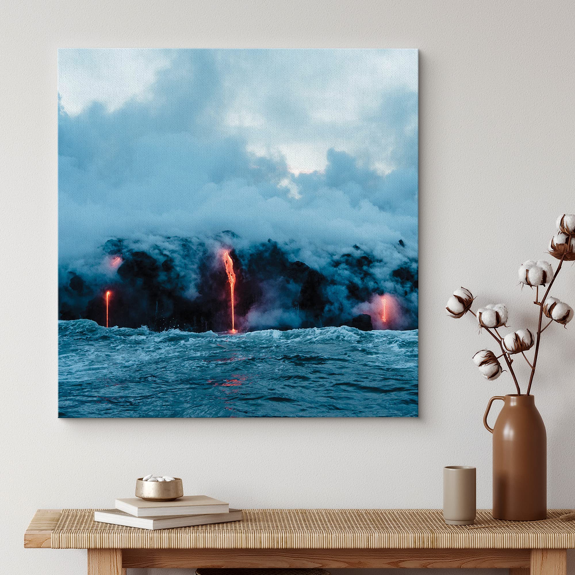 Wall26 Canvas Print Wall Art Tropical Volcanic Eruption At Sea Nature Wilderness Photography Realism Chic Scenic Relax/Calm Mult