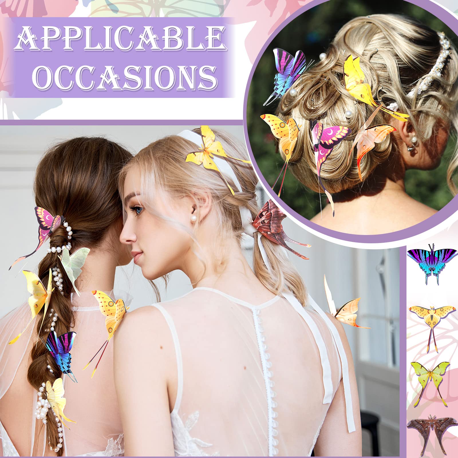 Rtteri 63 Pcs Butterfly Wall Decor Stickers Butterflies Removable Double Sided 3D Butterfly Moth Decal 6 Inch Butterfly Party De