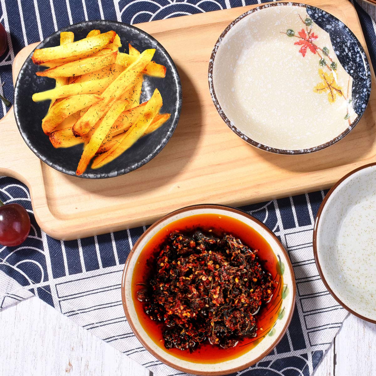 Whitenesser Japanese Retro Soy Sauce Dishes Set Of 5 Porcelain Side Dish Seasoning Dishes Ceramic Dipping Dishes