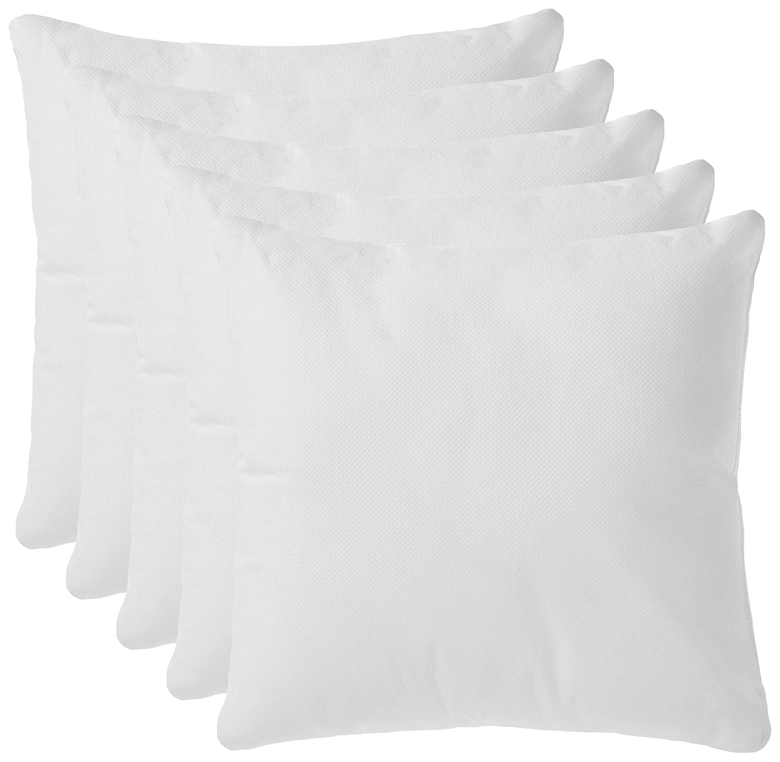 Amazon Brand - Solimo Microfiber Filled Cushion, 12 X 12 Inch (30.5 X 30.5 Cm), White, 5 Pieces