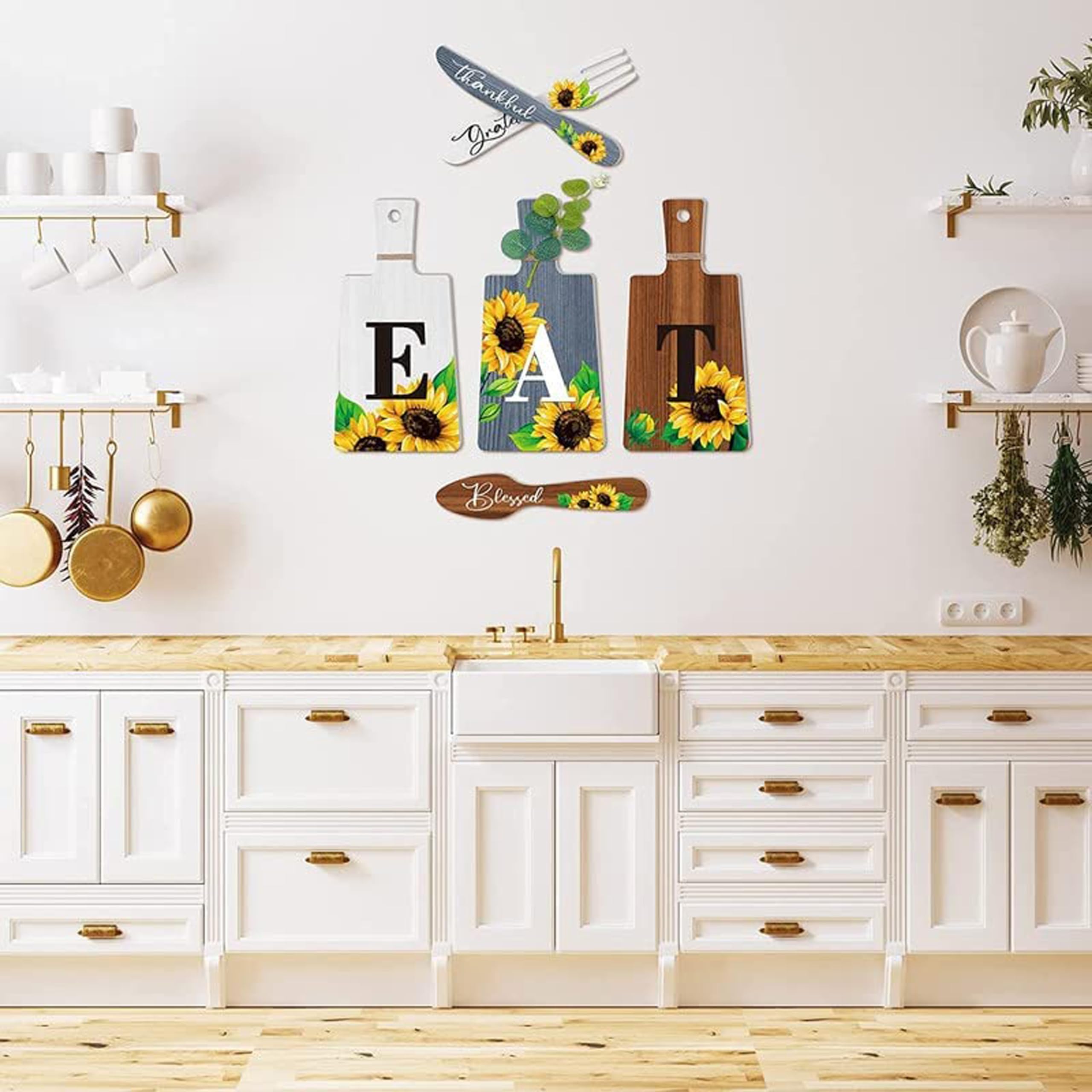 Angel Infinite Kitchen Plaque Wall Hanging Decor | Sunflower Cutting Boards Dining Eat Signs Forks & Spoons Dining Quotes Sign W