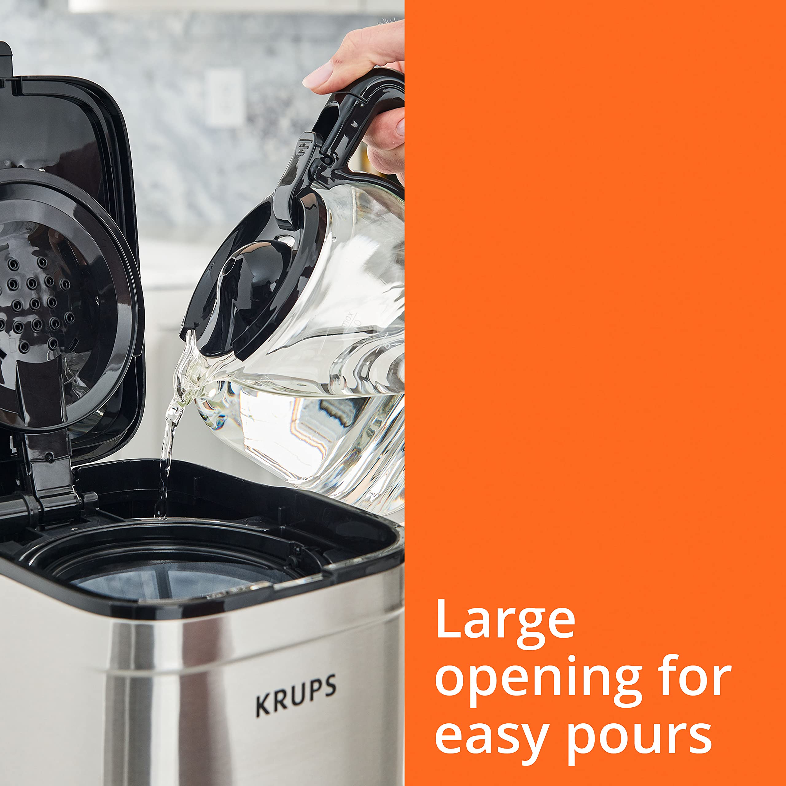 Krups: Simply Brew 5 Cup Coffee Maker, Cold Brew, Drip Free & Keep Warm Functions, Stainless Steel Coffee Machine