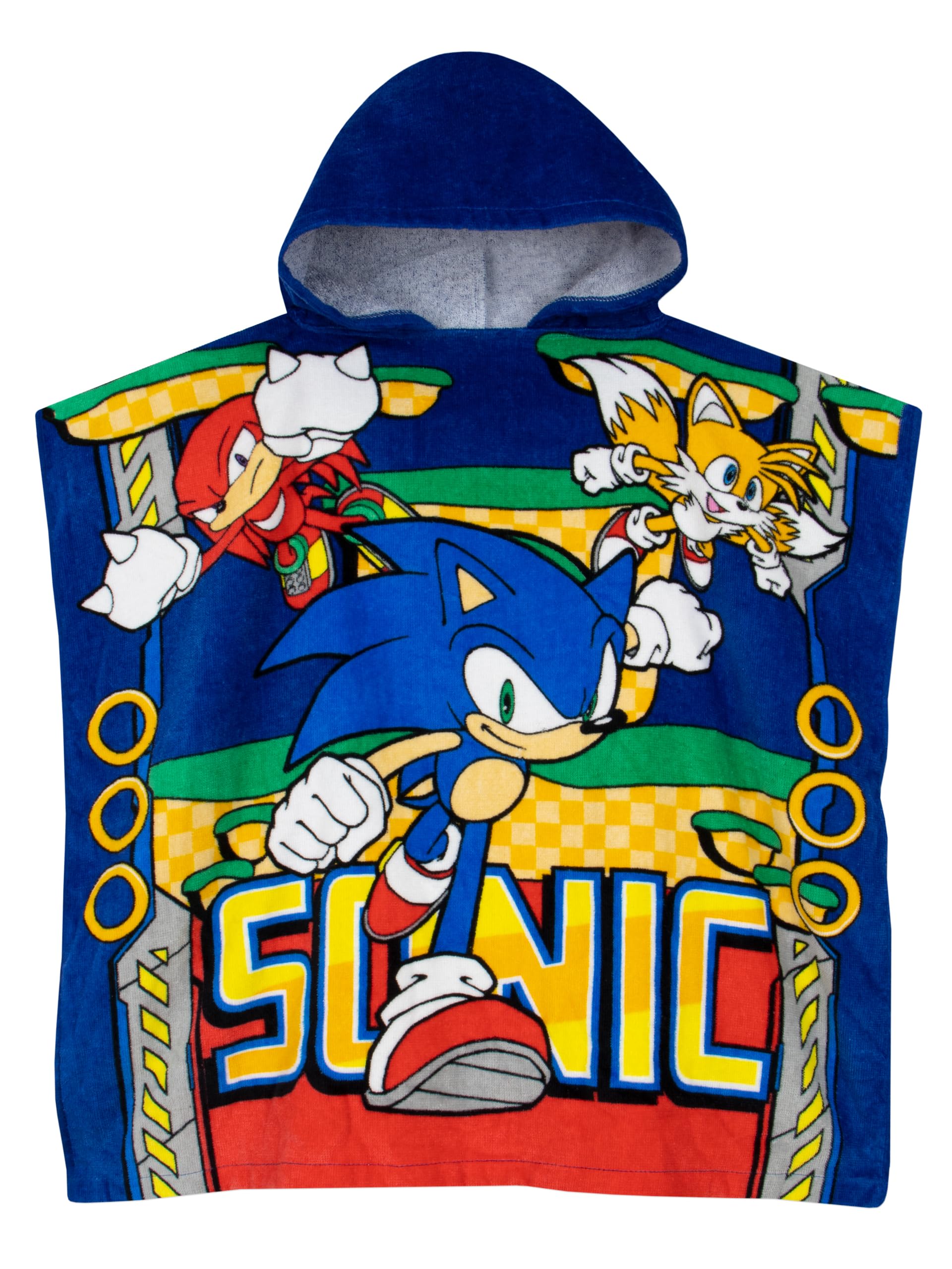 Sonic The Hedgehog Towel Poncho | Boys Beach Towel | Gaming Hooded Towel For Boys | Cotton Bath Towel | One Size Blue, Sopo3107