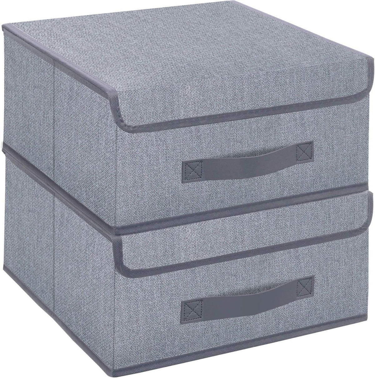 Onlyeasy Foldable Storage Bins Cubes Boxes With Lid - Storage Box Cube Cubby Basket Closet Organizer Pack Of 2 With Leather Hand