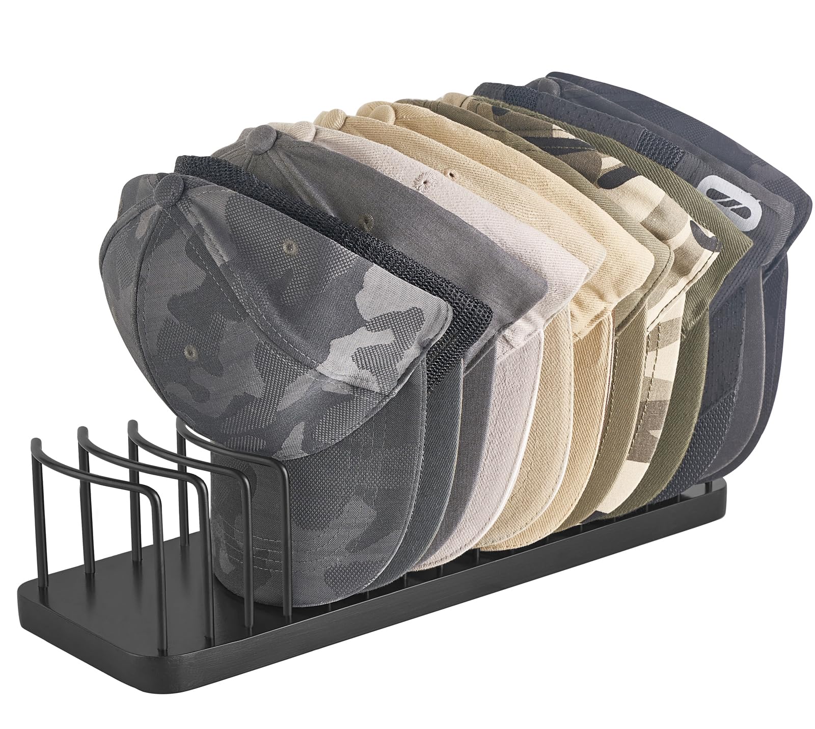 Mkono Hat Organizer for Baseball Caps, Hat Holder for 15 Baseball Caps, Tabletop Hat Rack Stand Hat Storage Display Cap Organize