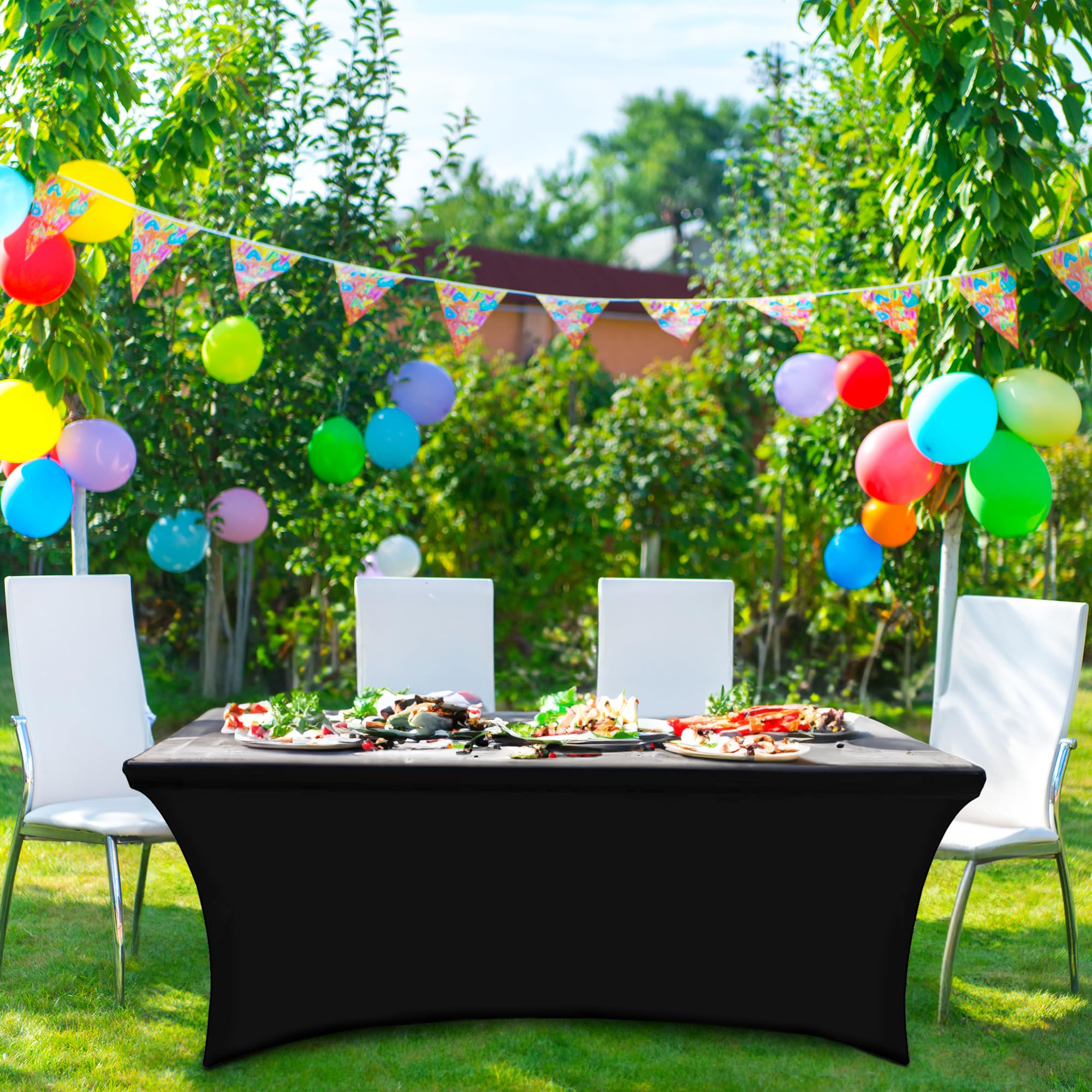 Your Chair Covers Rectangular Spandex Table Covers 6Ft Fitted Tablecloth Wedding Event Patio Table Decorations Elastic Fabric St
