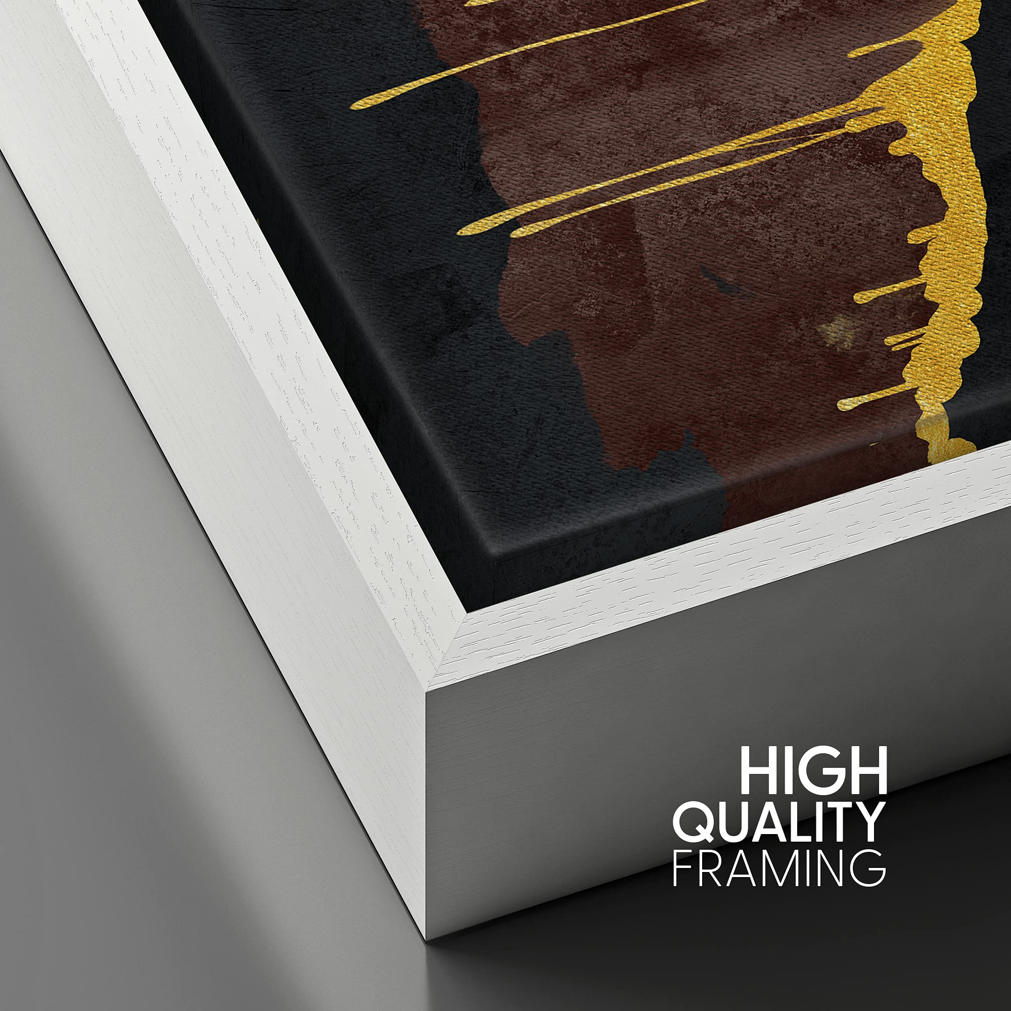 Signford Canvas Print Wall Art Dripping Gold Foil Tree With Birds On Branches Abstract Shapes Illustrations Modern Art Alternati