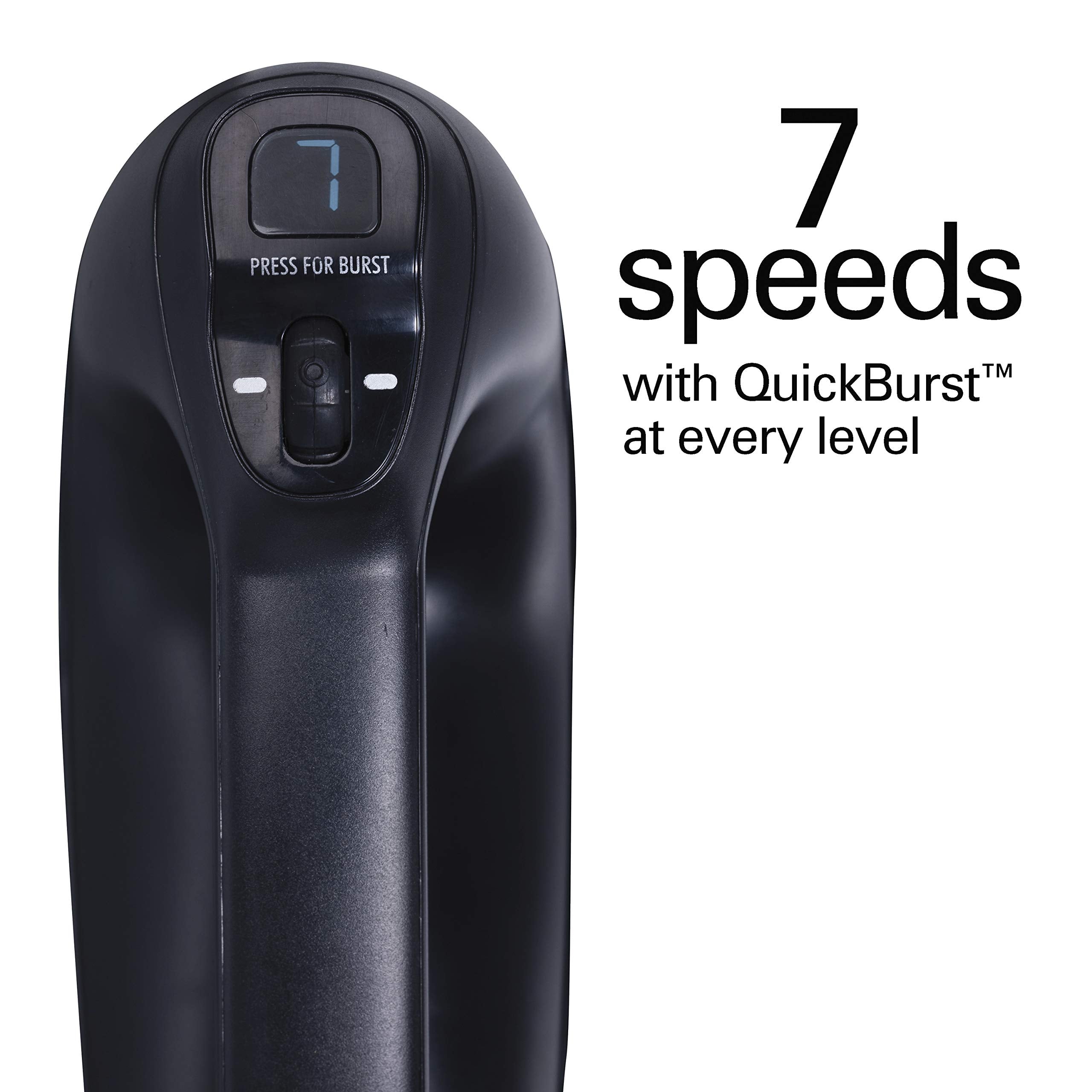 Hamilton Beach Professional 7-Speed Digital Electric Hand Mixer with High-Performance DC Motor  Slow Start  Snap-On Storage Case  SoftScrape Beaters  Whisk  Dough Hooks  Matte Black (62655)