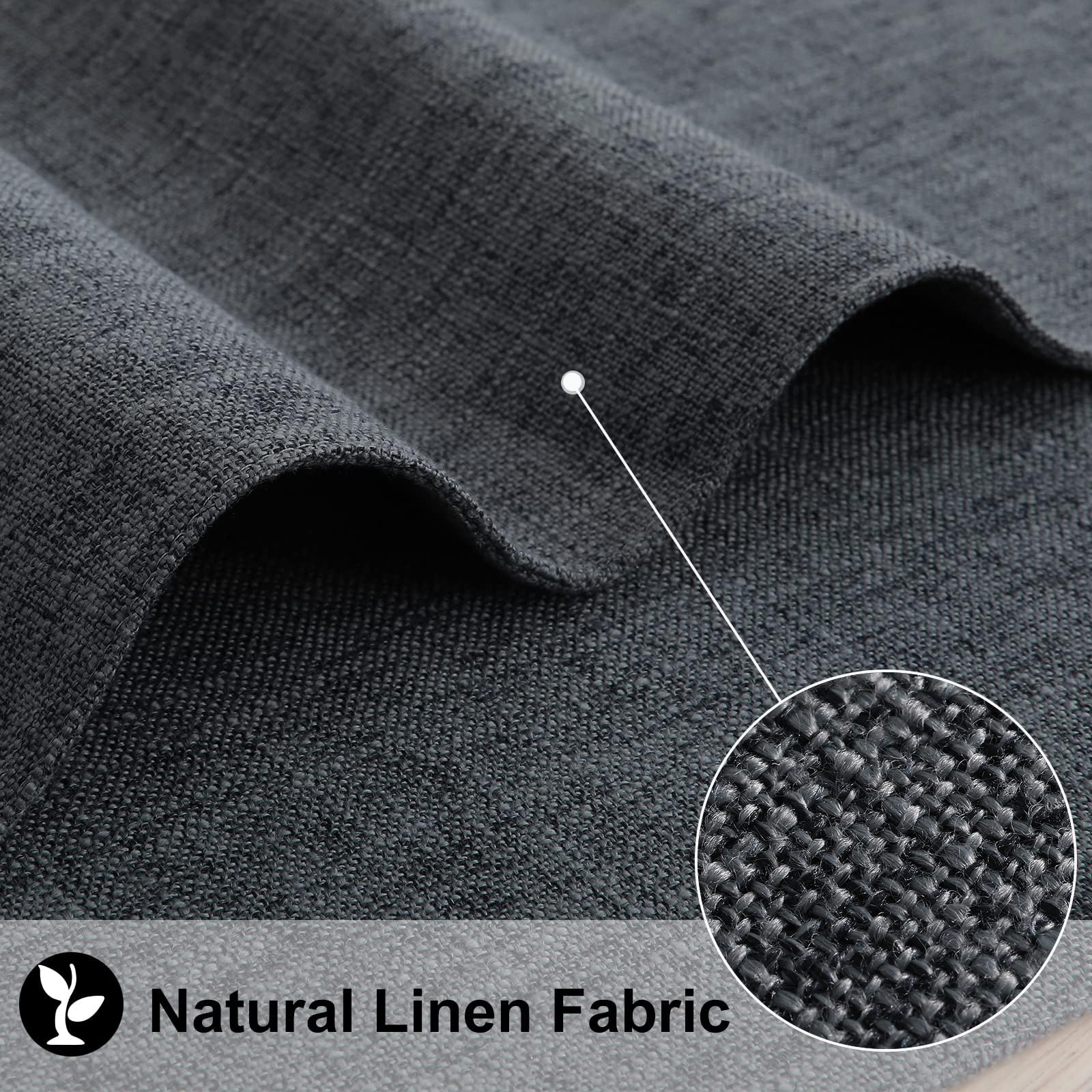 Homing Charcoal Cloth Placemats Set Of 6 - Cotton Linen Blend Washable Farmhouse Dining Table Mats For Indoors & Outdoors, Easy