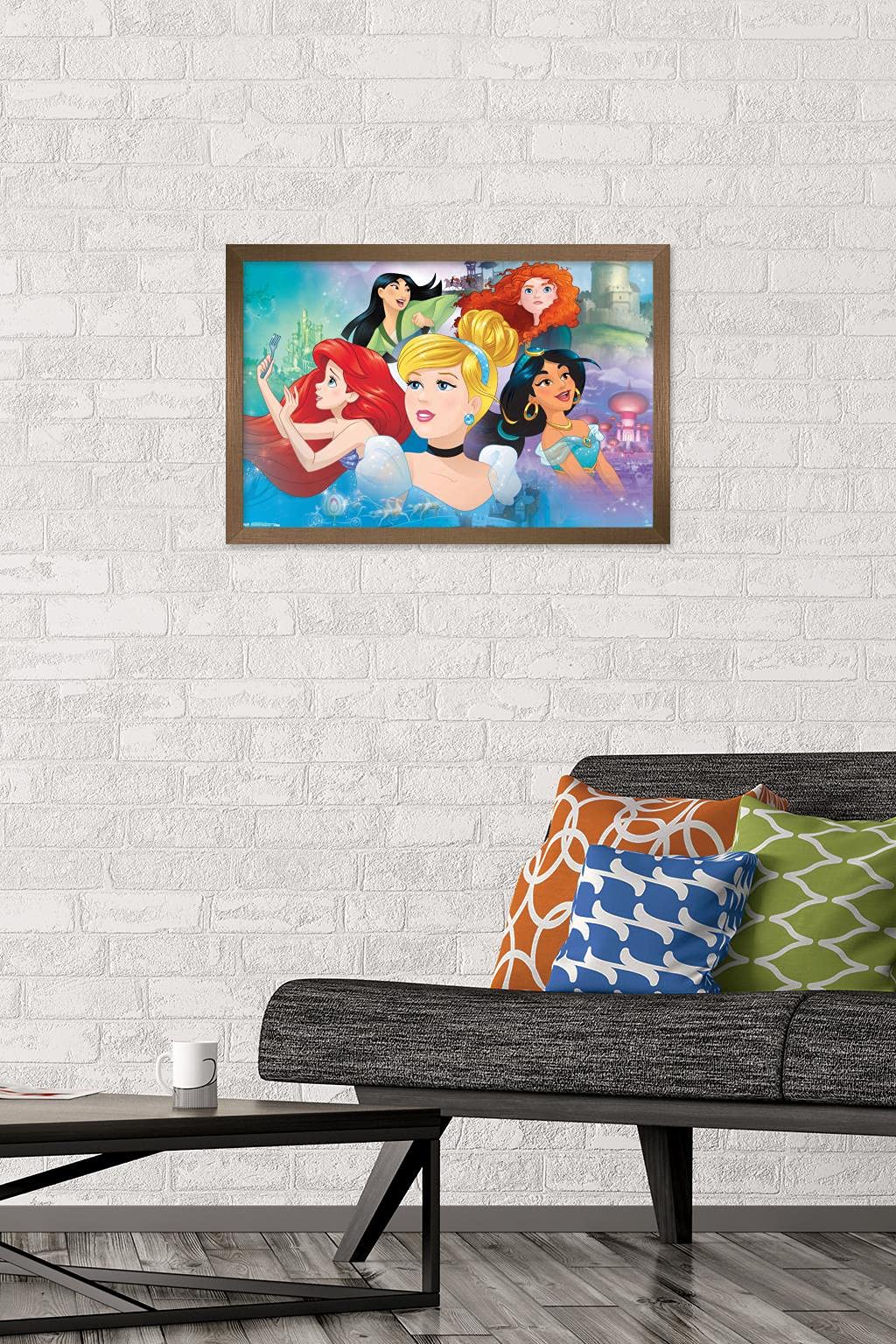 Trends International Disney Princess - Gaze Wall Poster, 14.72'' X 22.37'', Bronze Framed Version