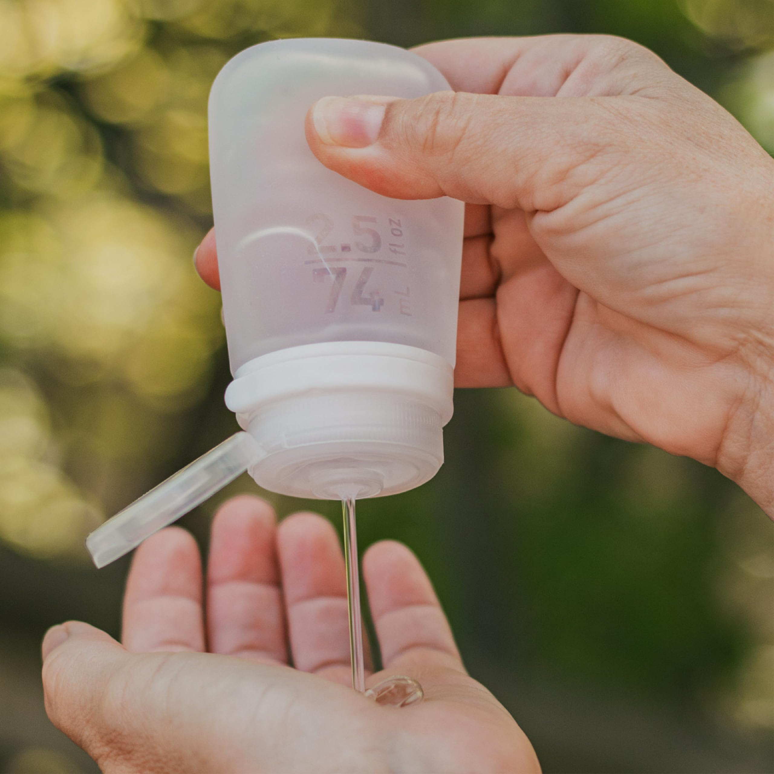 humangear GoToob+ (Large) | Refillable Silicone Travel Bottle | Locking Lid | Food-Safe Material | Clear, Large (3.4 fl.oz.; 100