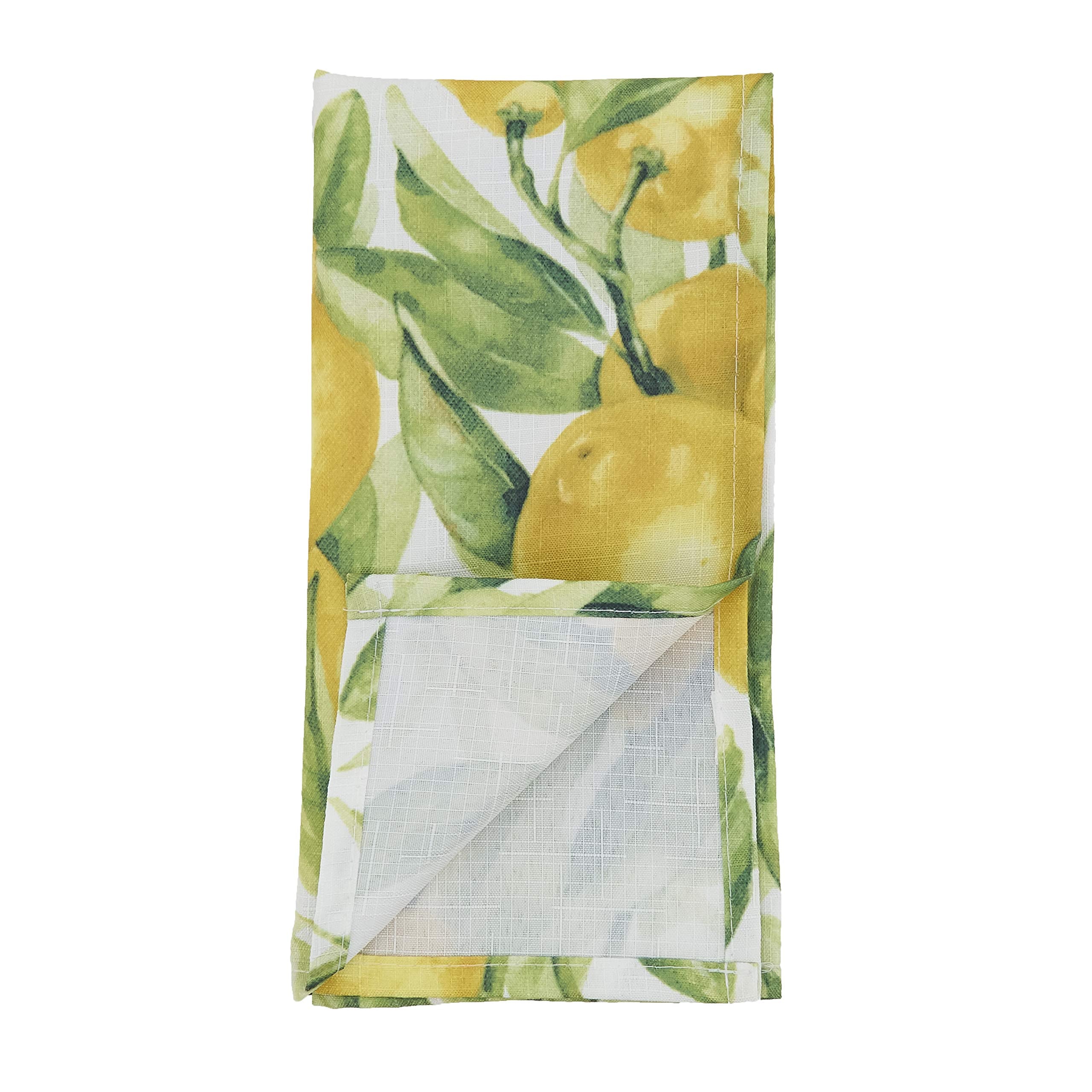 Saro Lifestyle Printed Lemon Table Napkin (Set Of 12), Multi, 20''