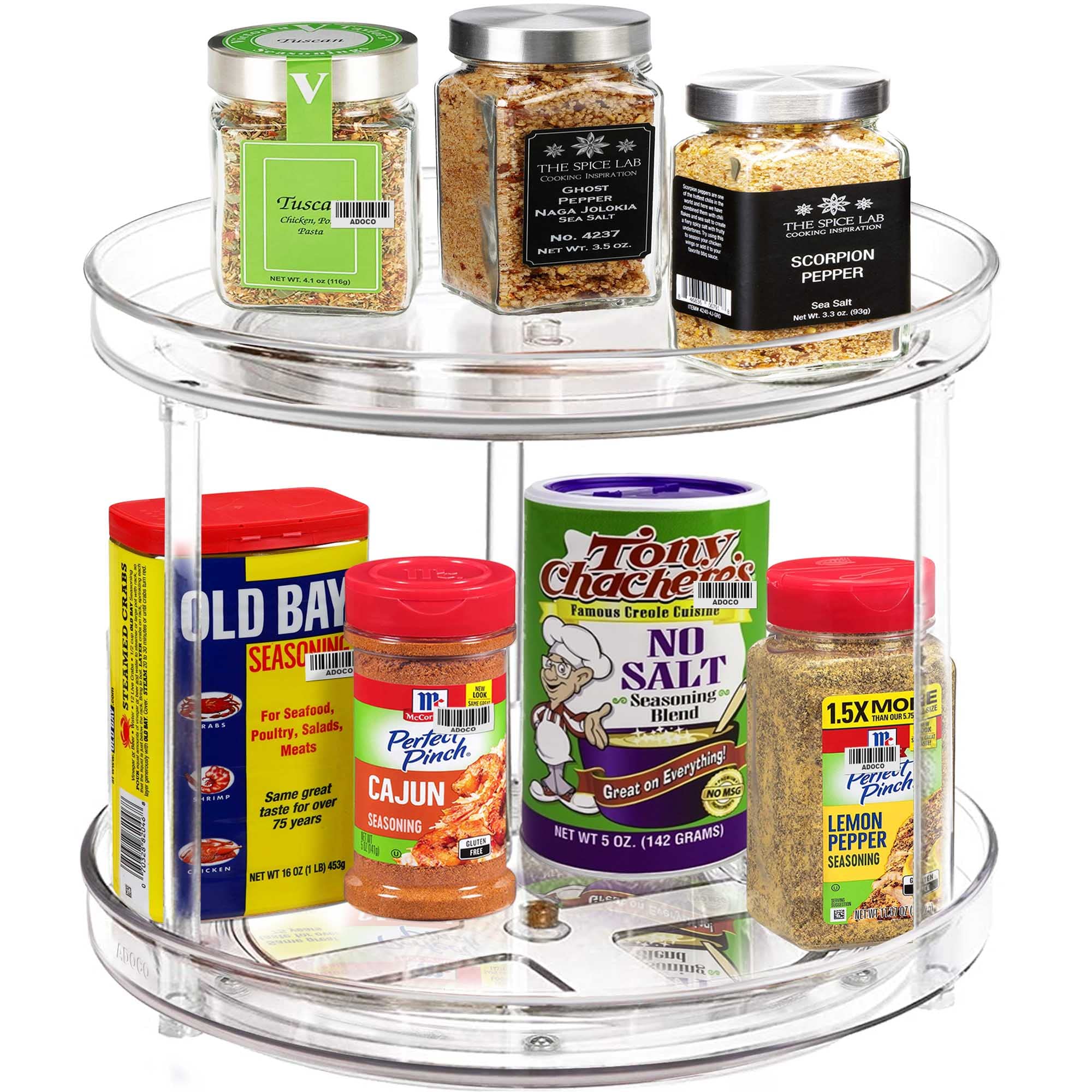 2 Tier Lazy Susan Bathroom Organizer  9.25Inch Clear 360 Rotating Makeup Organizer for Vanity  Skincare Organizers Perfume Organizer  Spice Rack Organizer for Cabinet- Home Organization and Storage