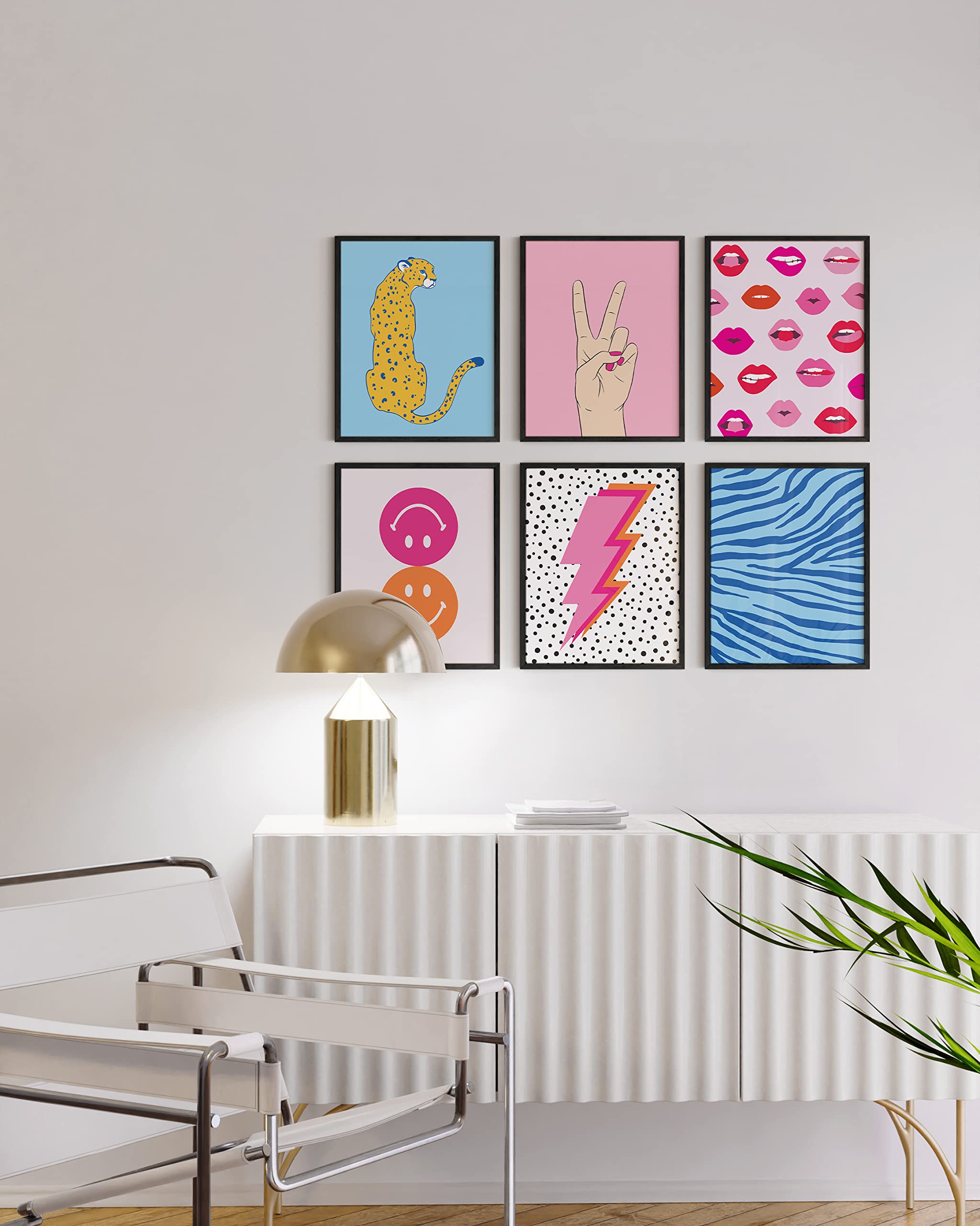 Haus And Hues Preppy Pictures For Wall - Set Of 6 Pink Posters For Room Aesthetic, Dorm Posters For College Girls, Preppy Poster
