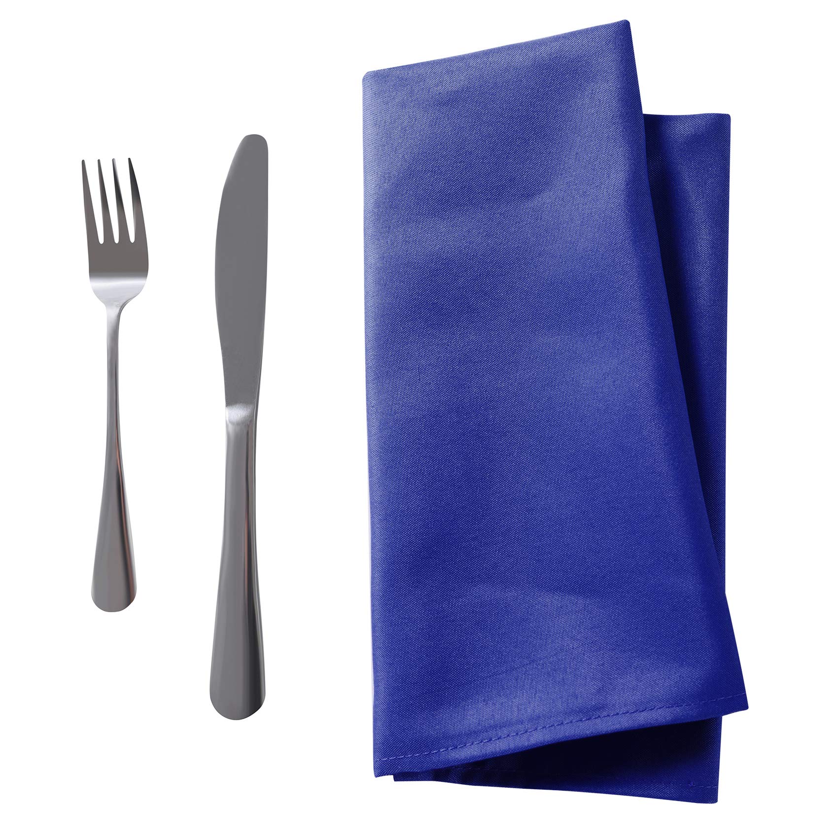 25Pcs Polyester Cloth Napkins - 17 X 17 Inch Royal Blue Dinner Washable Napkins With Hemmed Edges For Restaurant/Wedding/Hotel(2
