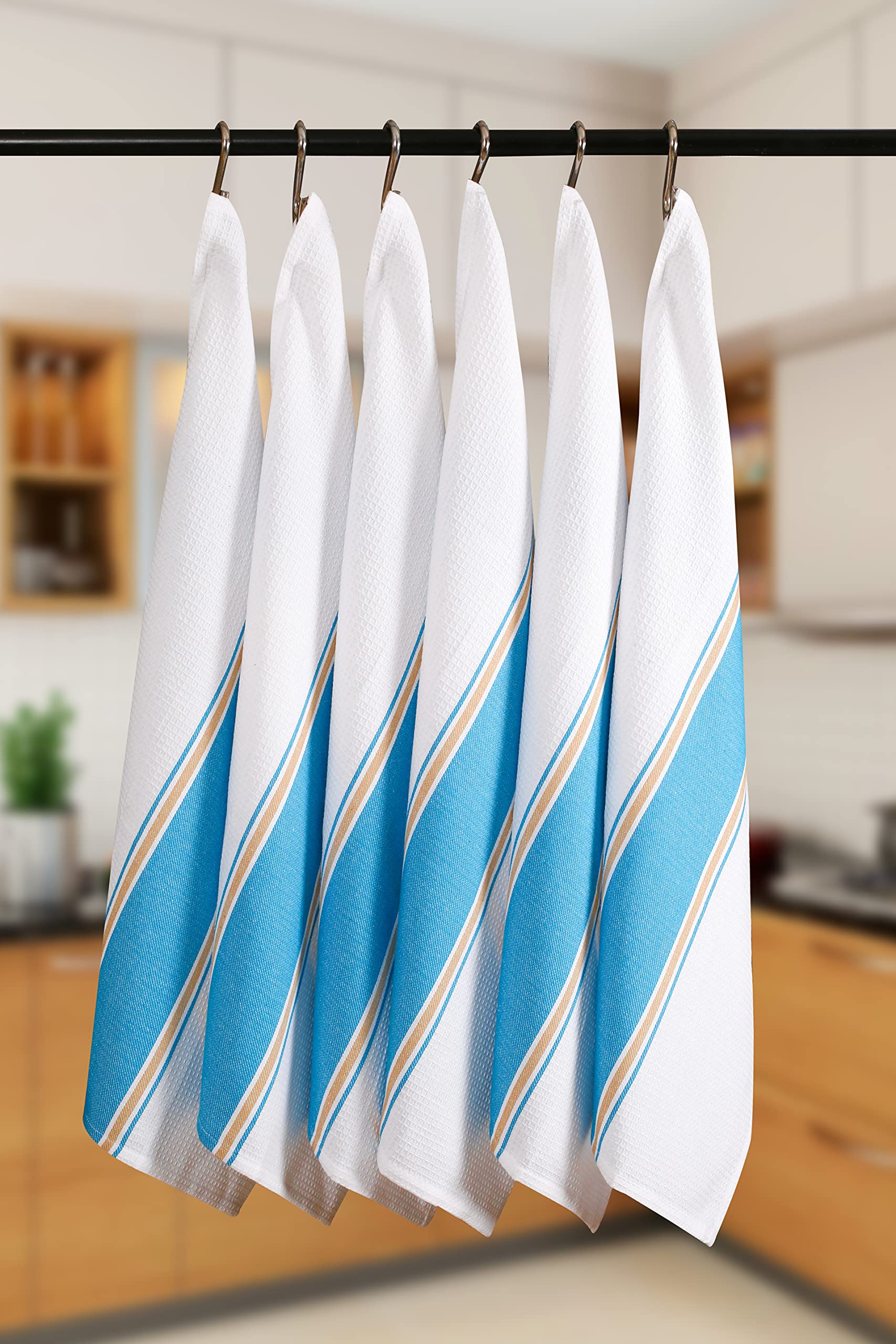 Goroly Home 6 Pack 100% Cotton Farmhouse Vintage Dish Towels Tea Towels Highly Absorbent Quick Dry Professional Grade With Hangi