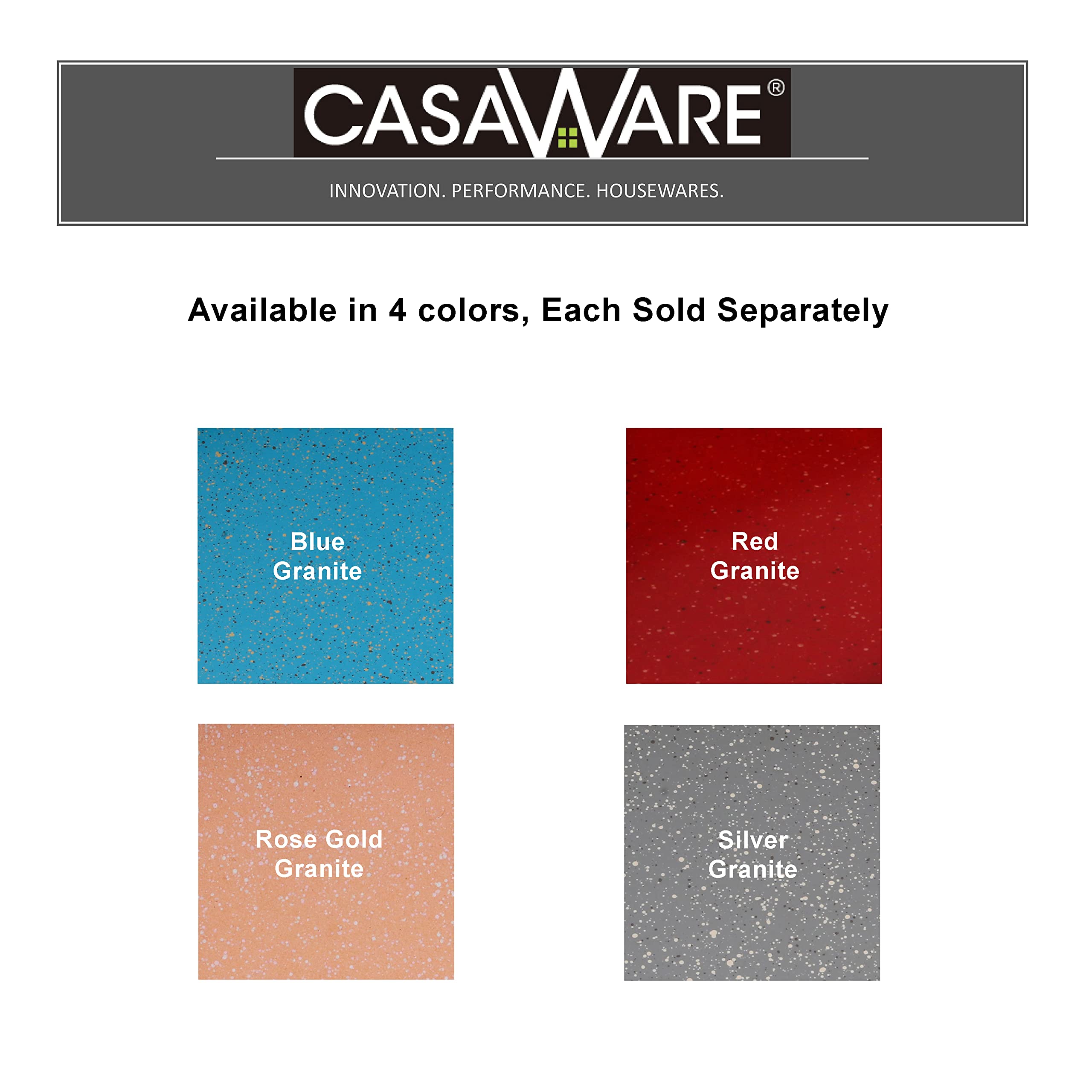 Casaware Fluted Cake Pan 9.5-Inch (12-Cup) Ceramic Coated Nonstick (Red Granite)