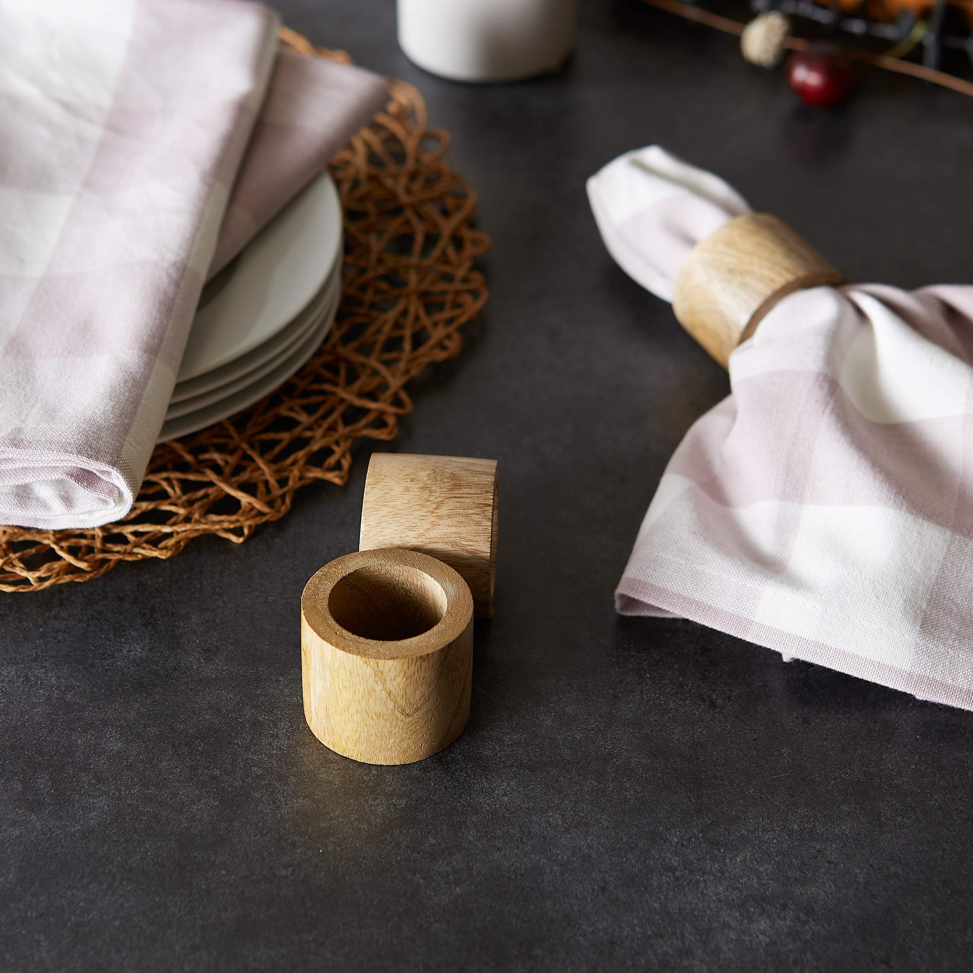 Dii Basic Napkin Ring Collection, Decorative Rustic Farmhouse Style, Largest Set, Light Finish, 6 Piece