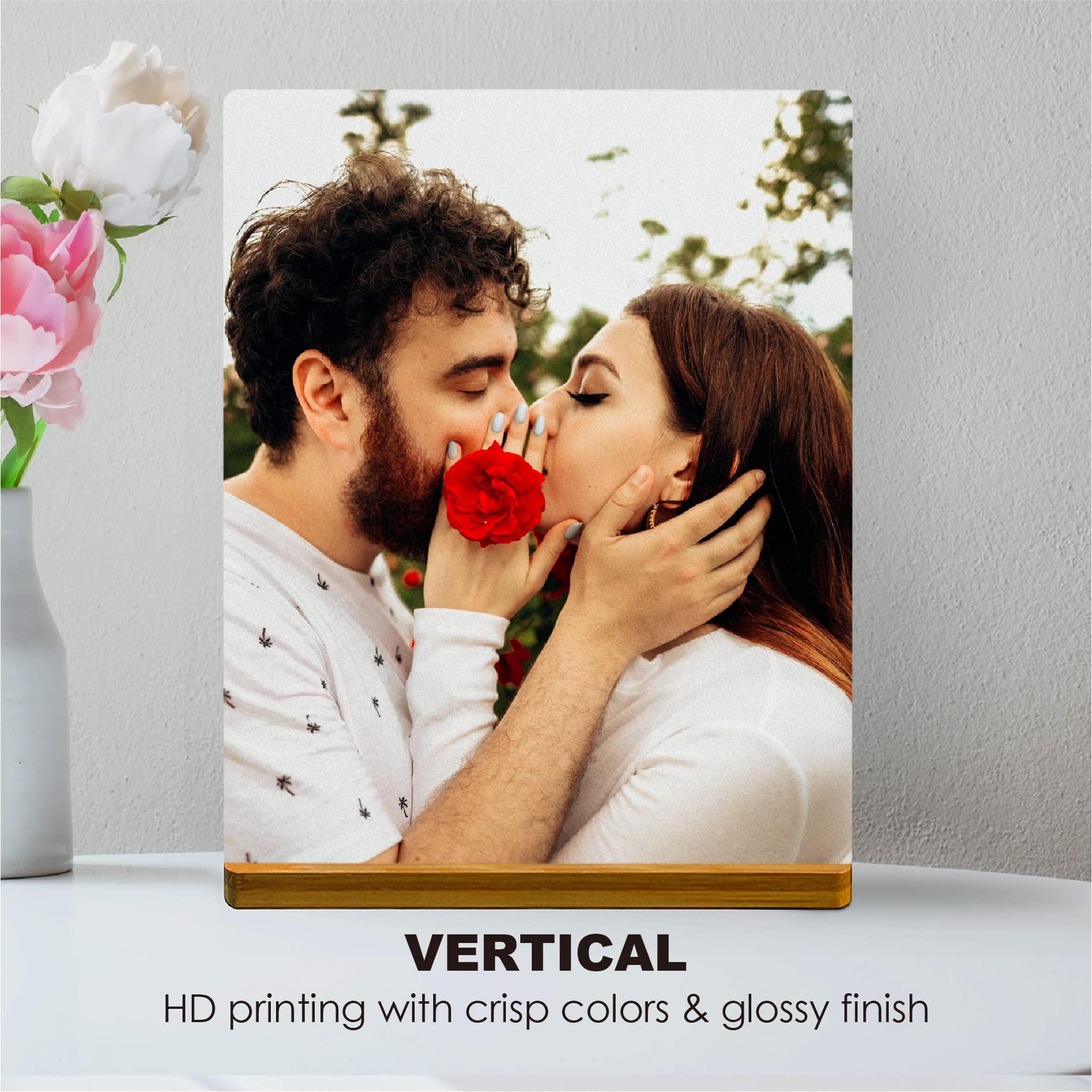 Custom Style Metal Photo Print - Personalized 4"x6" Vertical Frame Gift for Family and Lovers