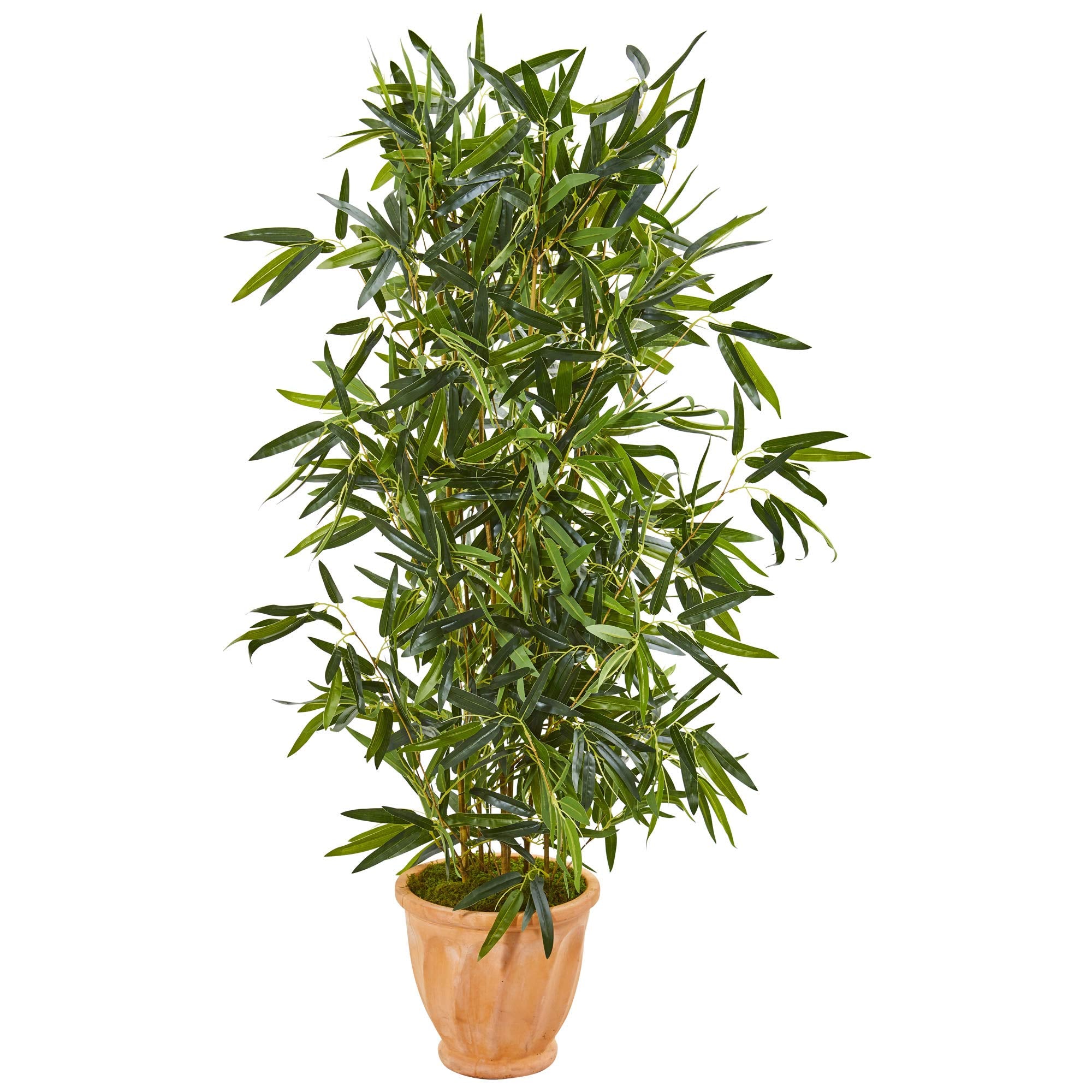 Nearly Natural 4.5ft. Bamboo Artificial Tree in Terra Cotta Planter (Real Touch) UV Resistant (Indoor/Outdoor)