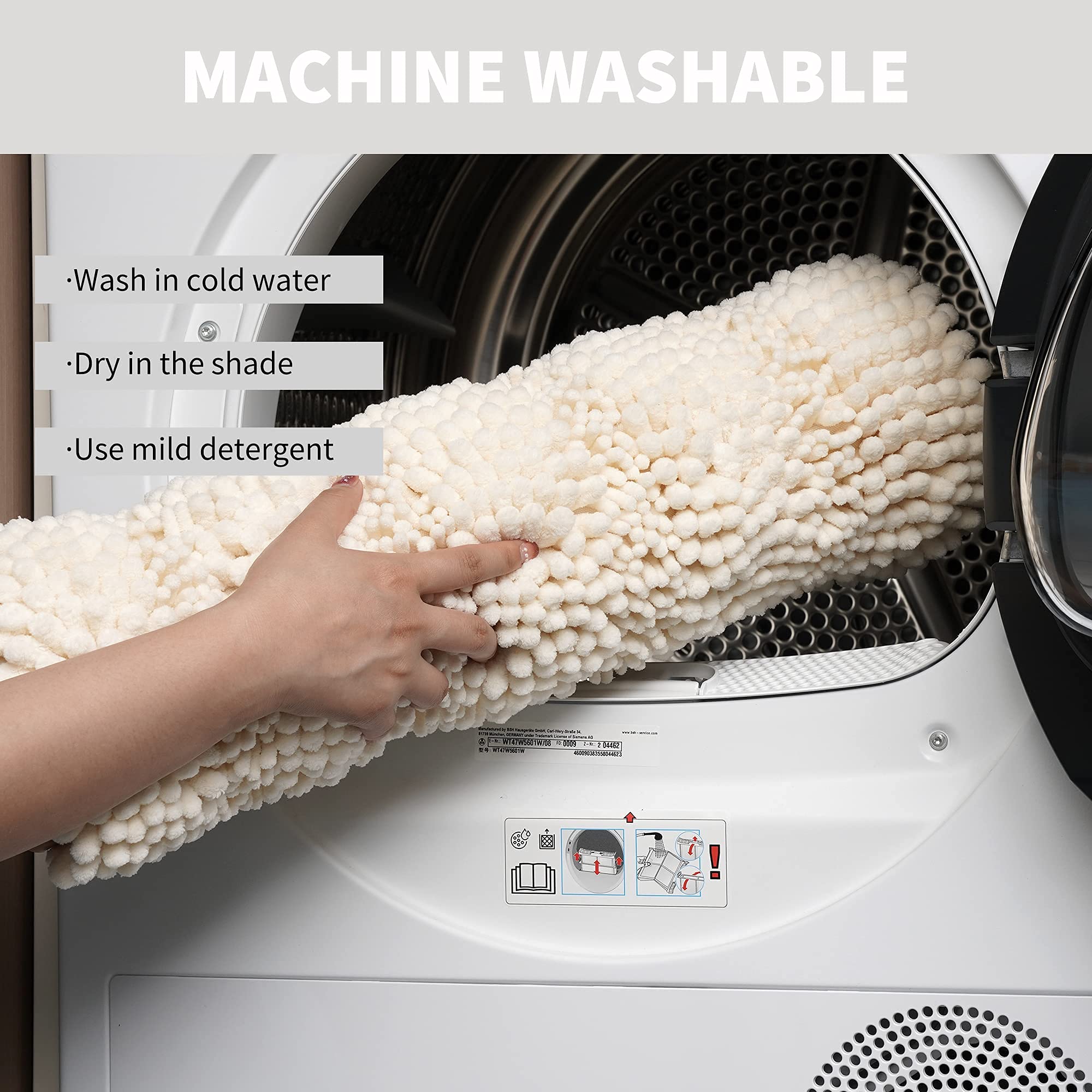 Feivea Bathroom Rug Sets 2 Piece Extra Thick Chenille Mats Fluffy Soft Absorbent Non Slip Washable Mats For Bathroom, Tub, Indoo