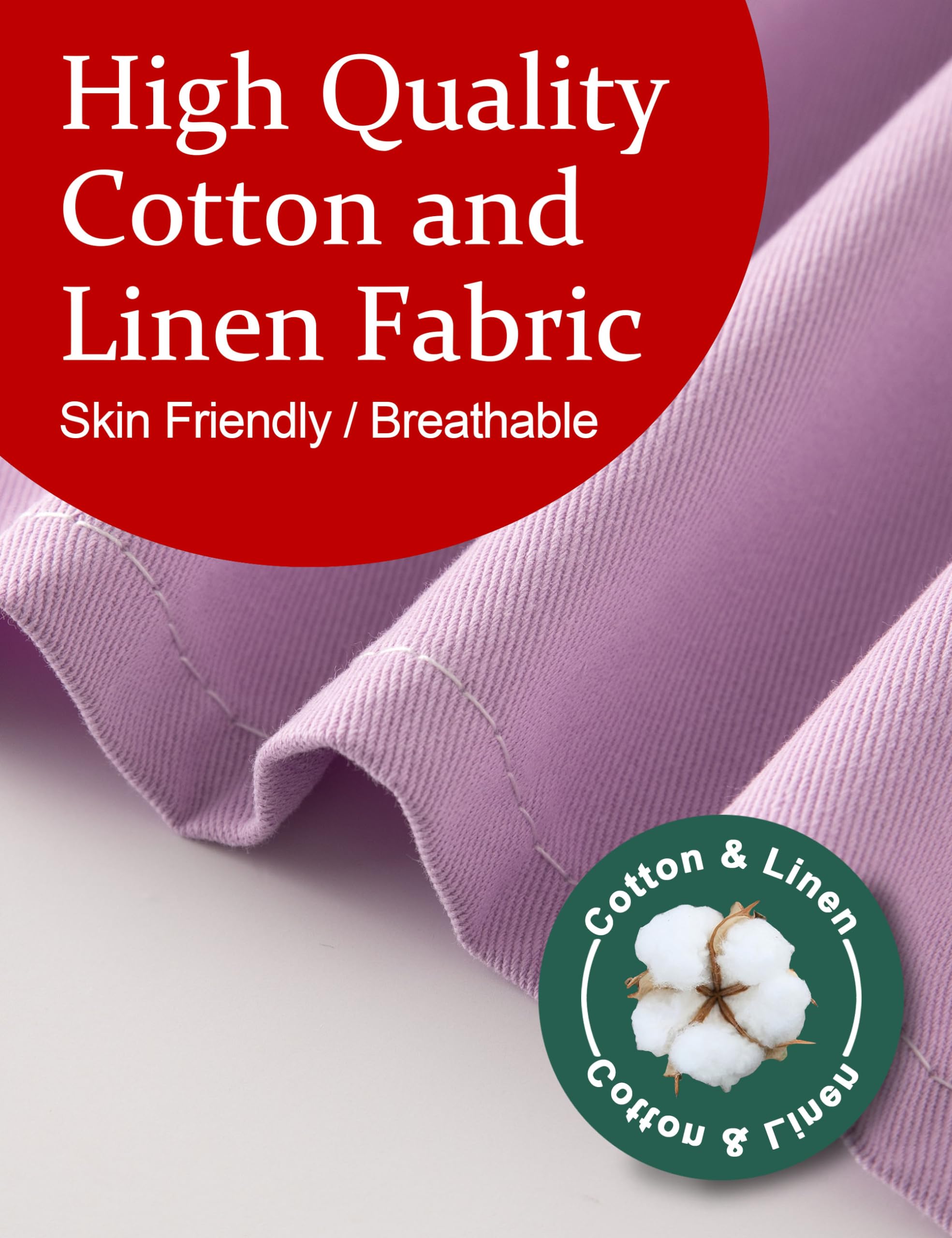 APRONNER Cross Back Plus Size Linen Aprons for Women with Pockets Blend Dress for Baking Cooking Gardening Works Lavender