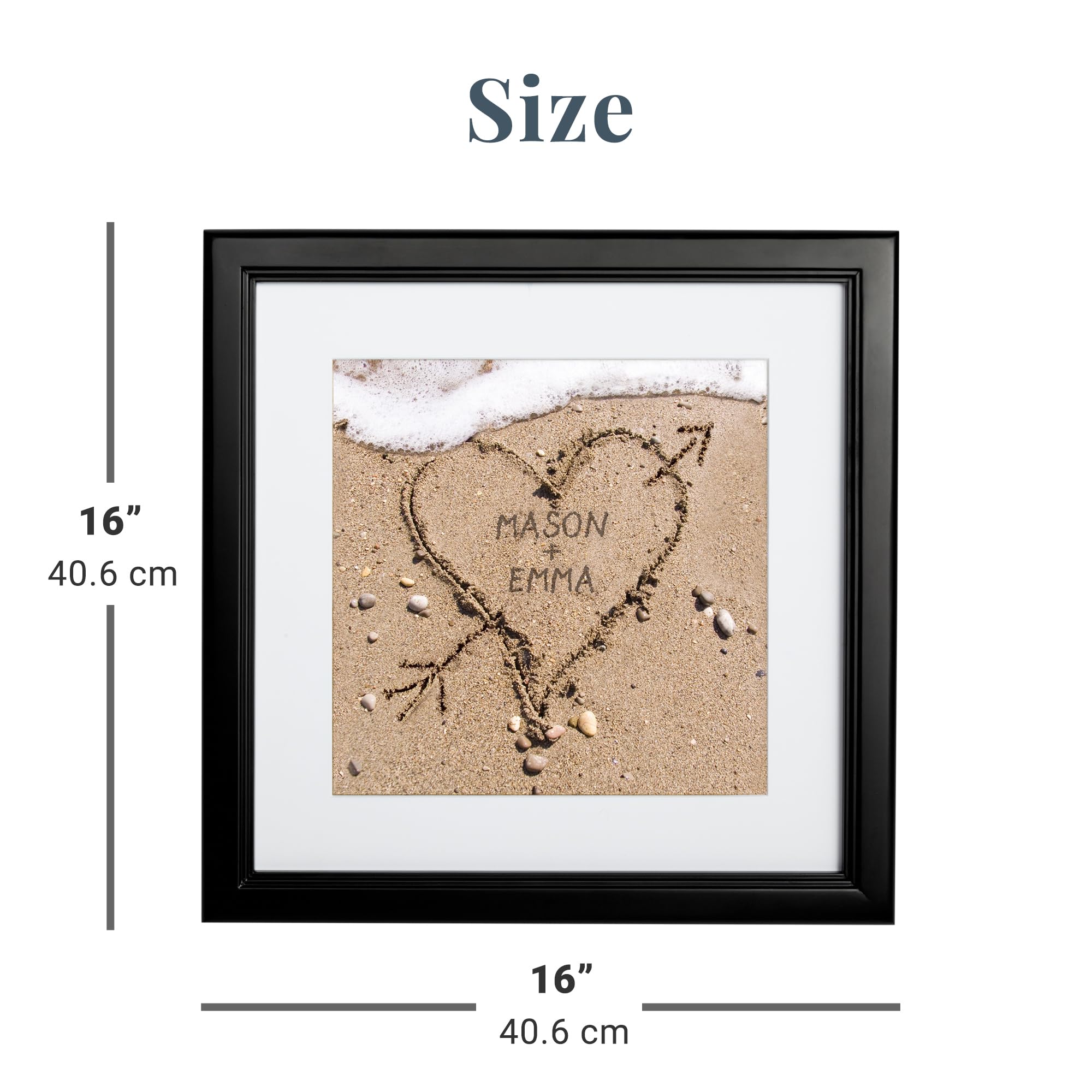 Let's Make Memories Personalized Heart in Sand Framed Print - For Couples - Newlyweds - Weddings
