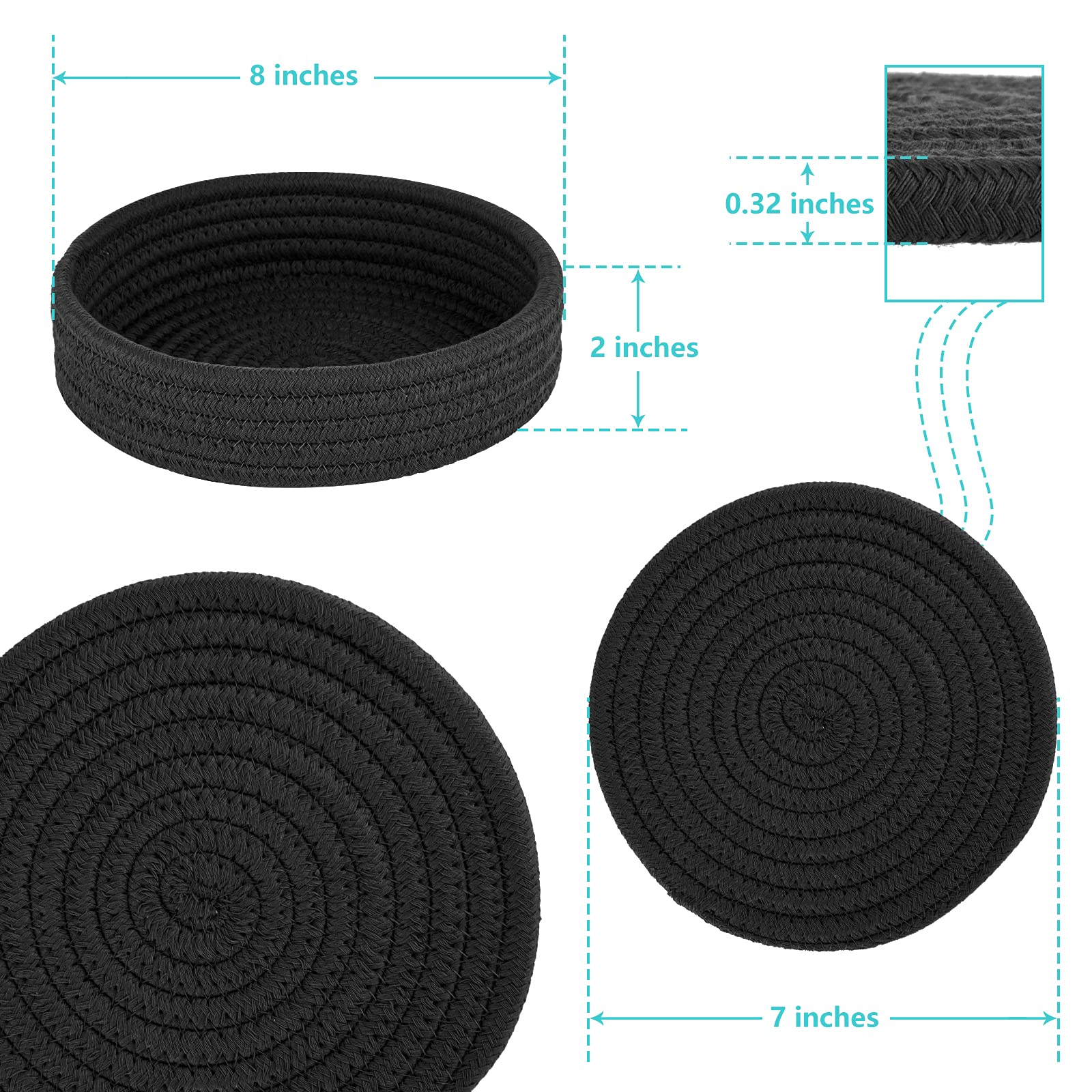 Trivets For Hot Dishes, Trivets For Hot Pots And Pans, Heat Resistant Hot Pads With Storage Basket, Pot Holders For Kitchen, Hom