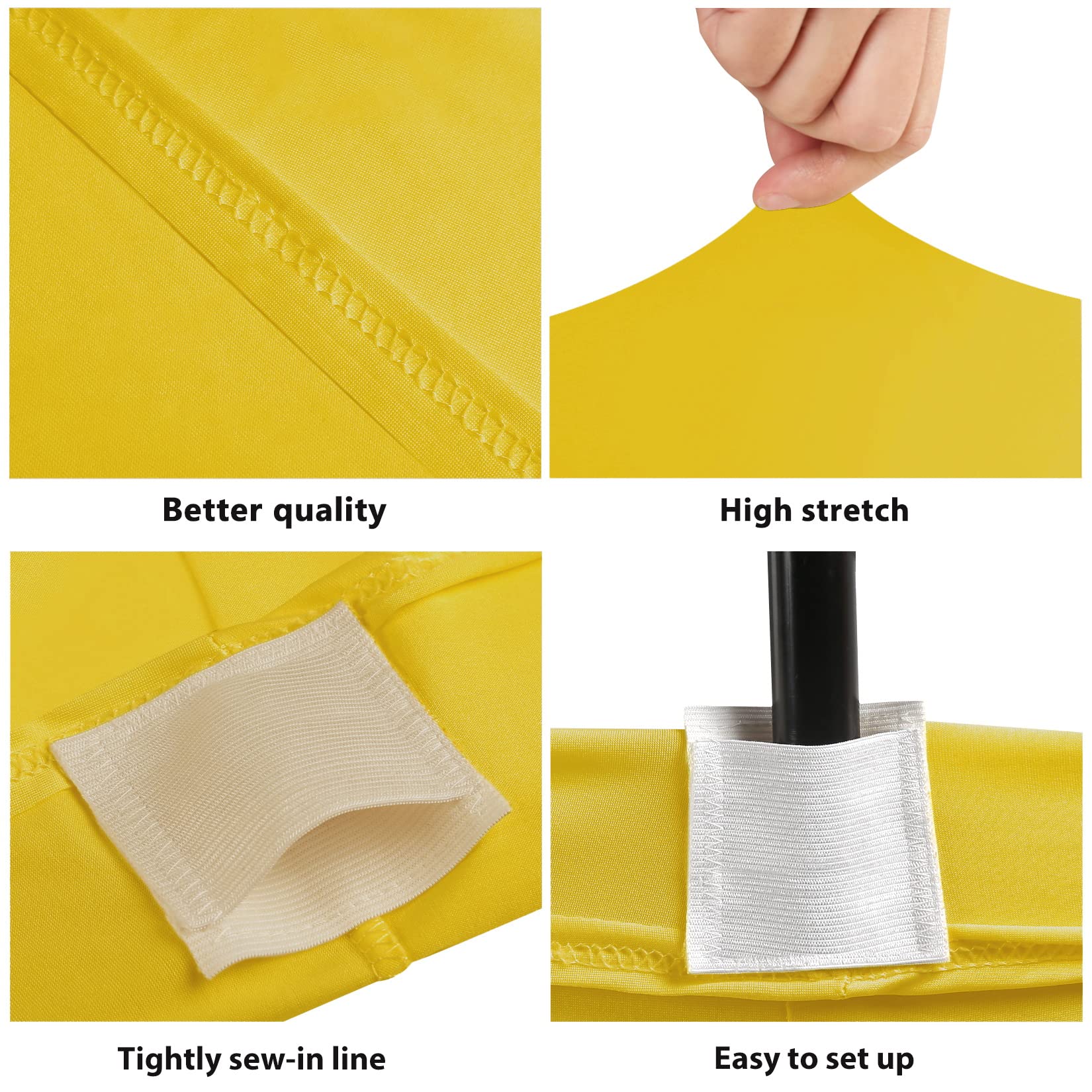 Bddc Table Covers For 8 Foot Tables, Spandex Table Covers 8Ft, Yellow Table Cloths Rectangle 8Ft For Events, Wedding, Banquets &