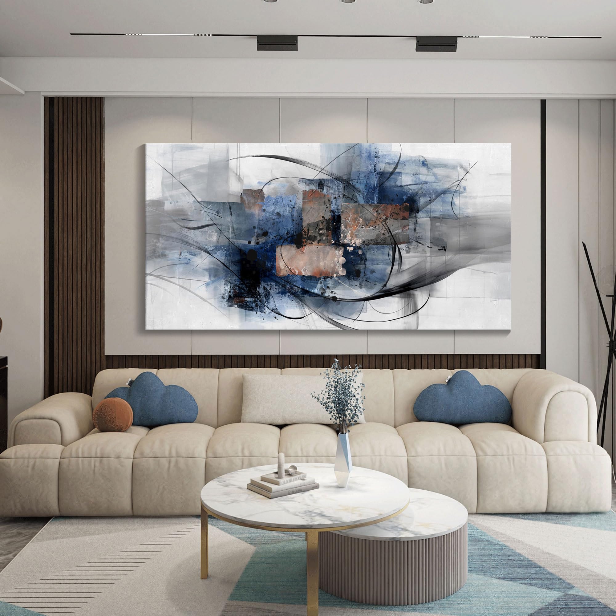 Mofutinpo Canvas Wall Art For Living Room, Bedroom, Office - Large Wall Art Decor - Abstract Wall Art - Modern Black And White P