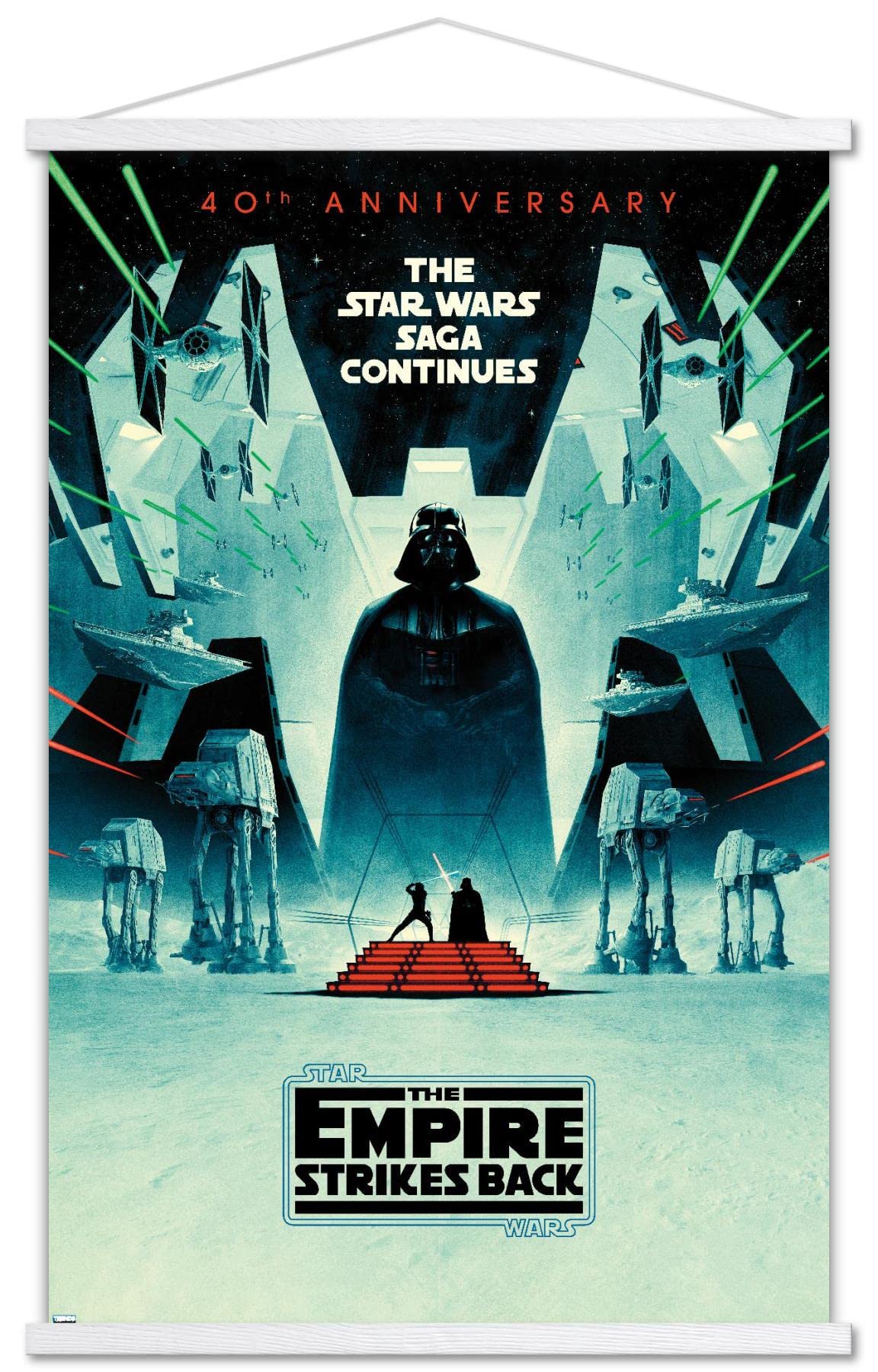 Trends International Star Wars: The Empire Strikes Back - 40Th Anniversary Wall Poster, 22.375'' X 34'', Premium Print And White