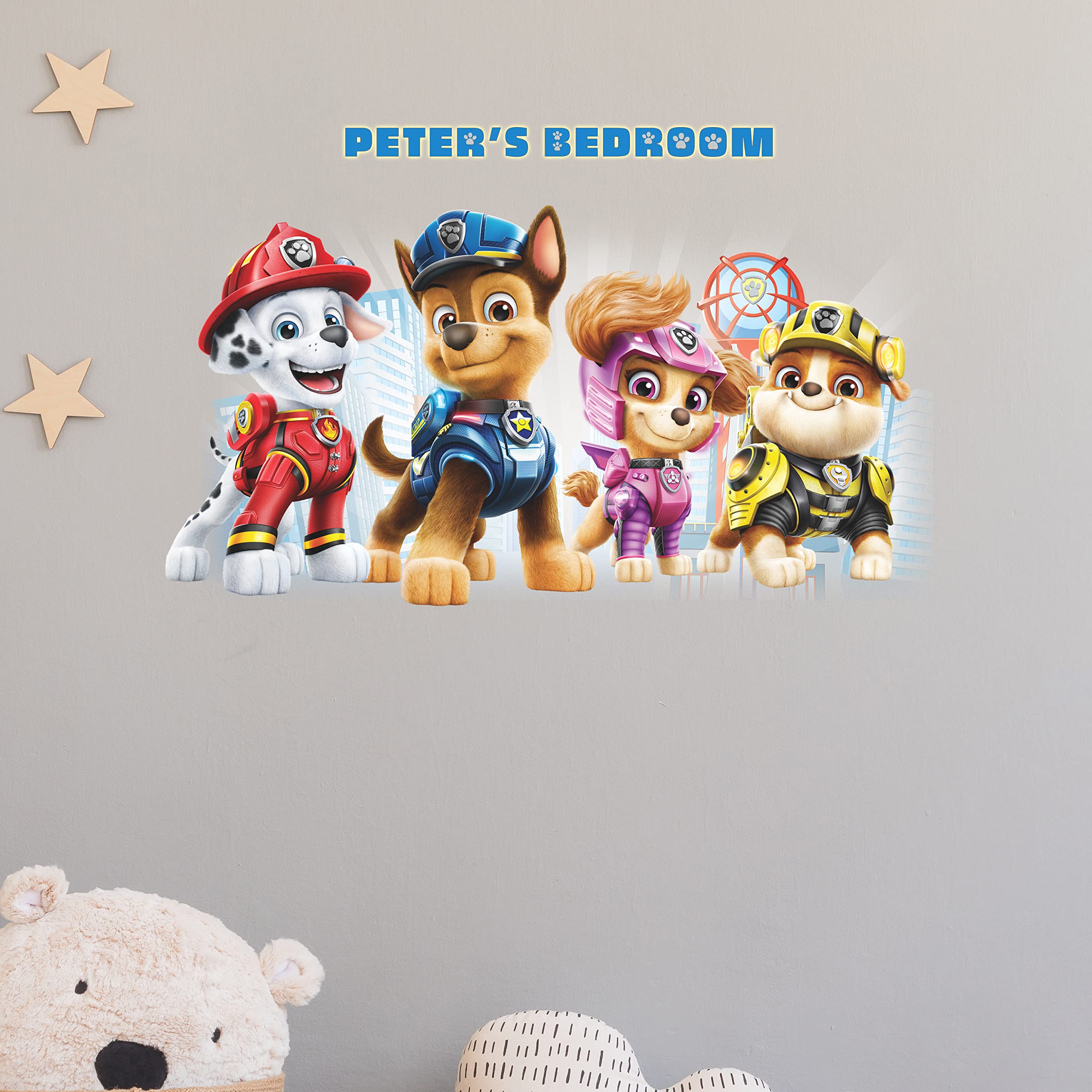 Roommates Rmk5122Gm Paw Patrol Peel And Stick Giant Wall Decals With Alphabet For Personalization