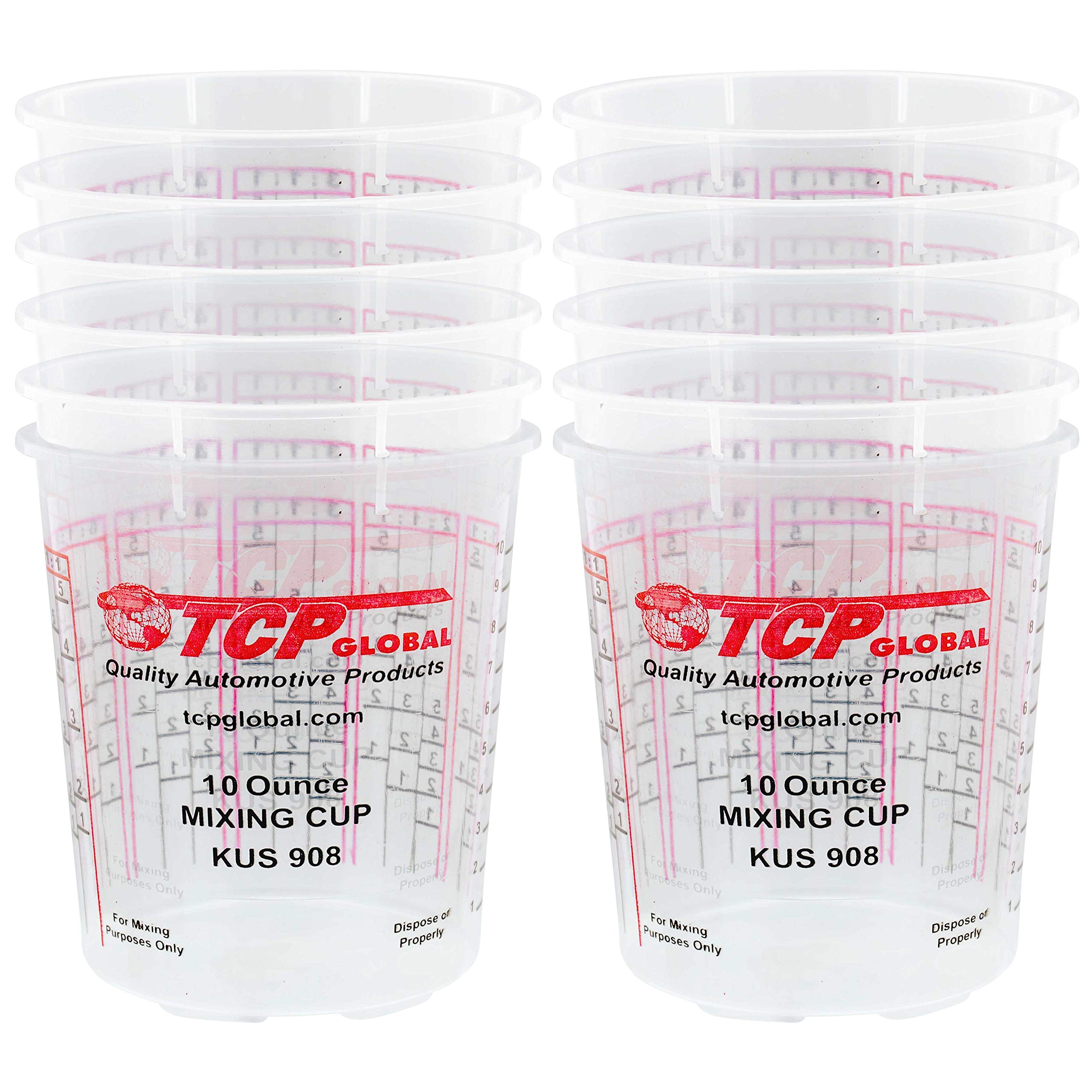 Custom Shop Box Of 12 Each - 10 Ounce Paint Mixing Cups Cups Have Calibrated Mixing Ratios On Side Of Cup Box Of 12 Cups