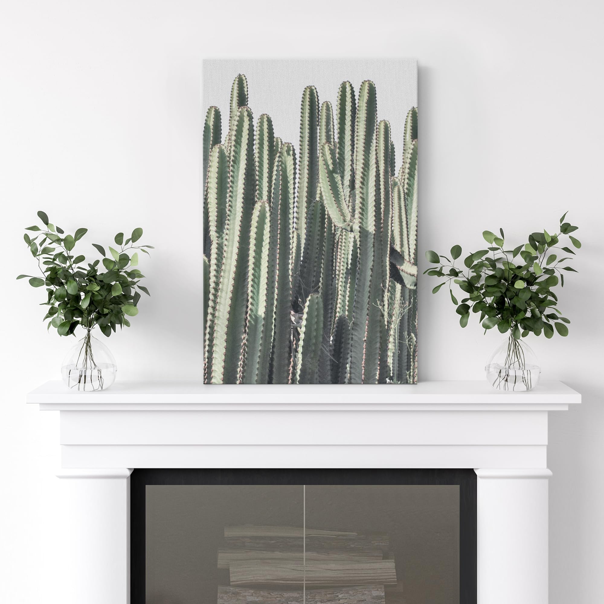 Wall26 Canvas Print Wall Art Vibrant Green Cacti Garden Bold Desert Flora Nature Wilderness Photography Modern Art Decorative Co