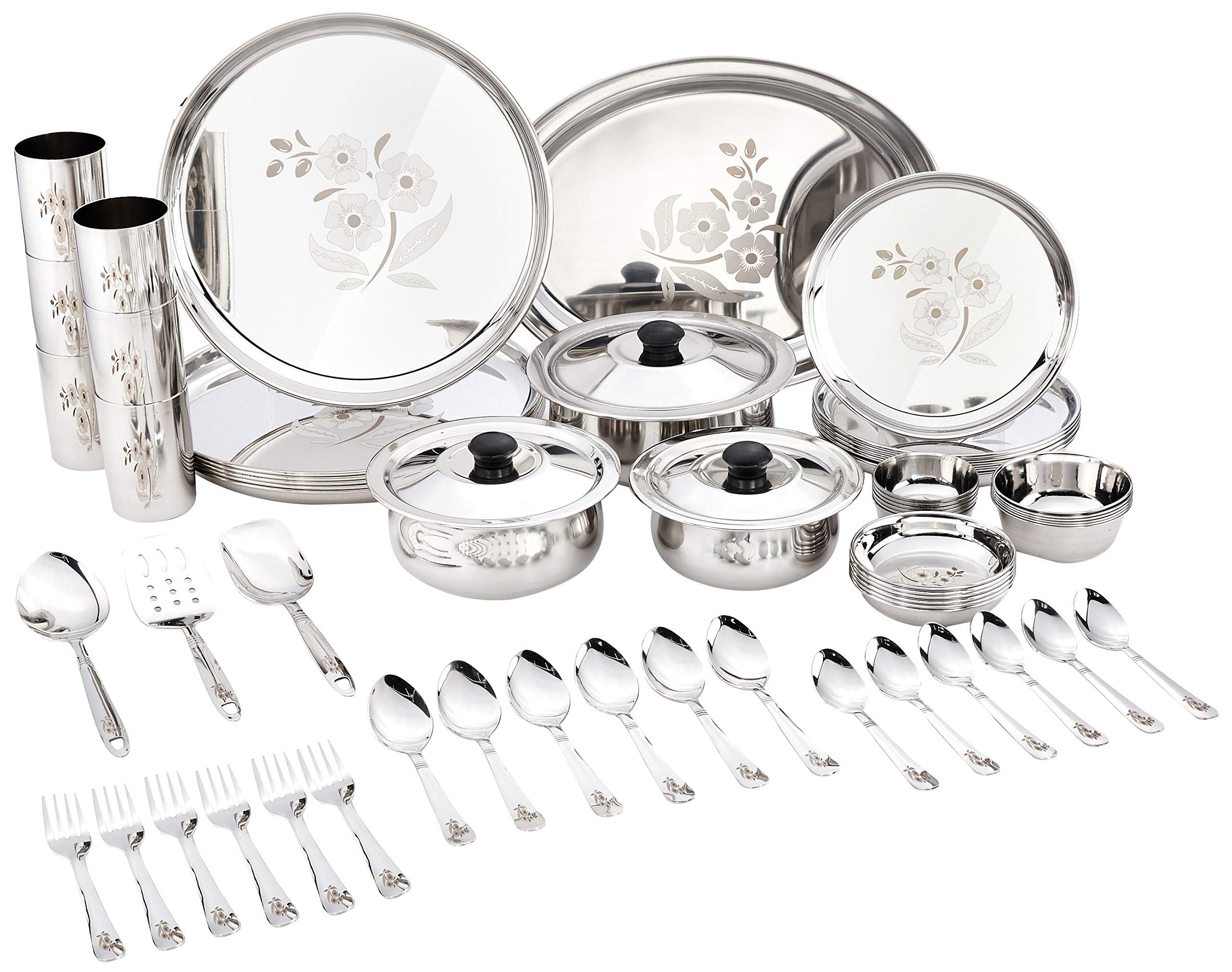 Amazon Brand  Solimo Solimo  Stainless Steel Dinnerware Set  40 Pcs