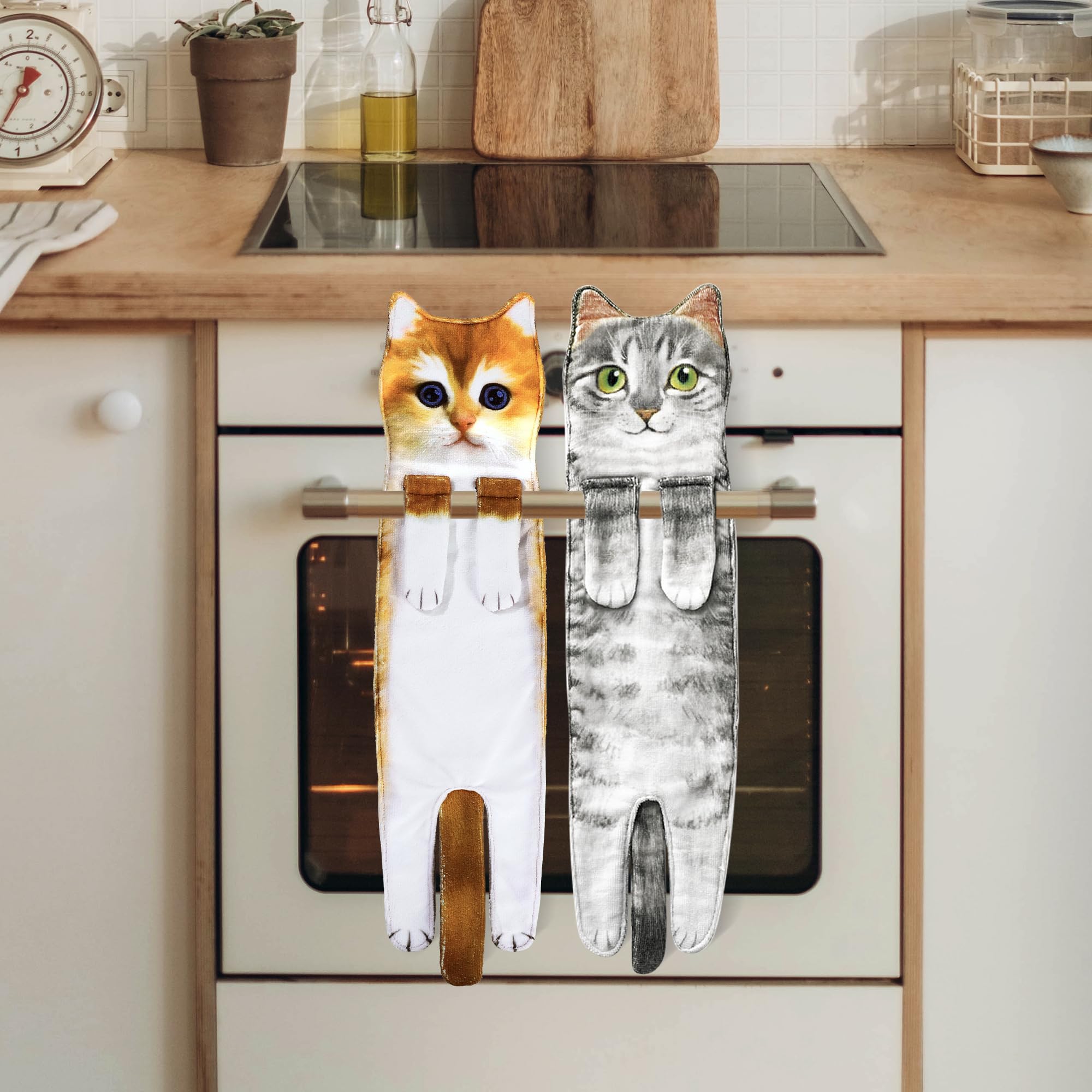Daisyjoy Funny Cat Gifts For Women Men Boys Girls-Cute Cat Hand Towel For Bathroom Kitchen-Unique Mothers Day Valentines Day Hou