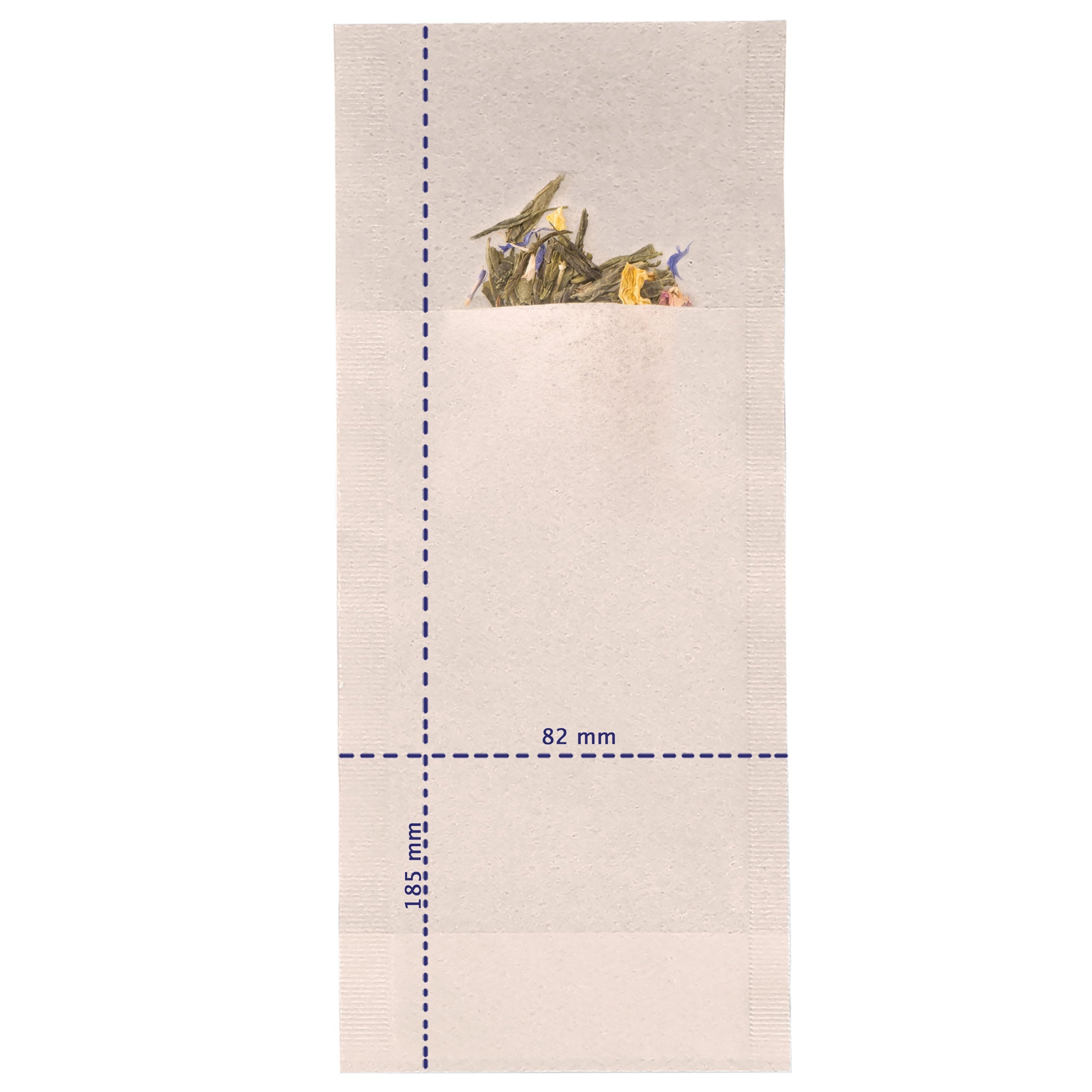 Finum Disposable Paper Tea Filter Bags For Loose Tea, Brown, Large, 100 Count