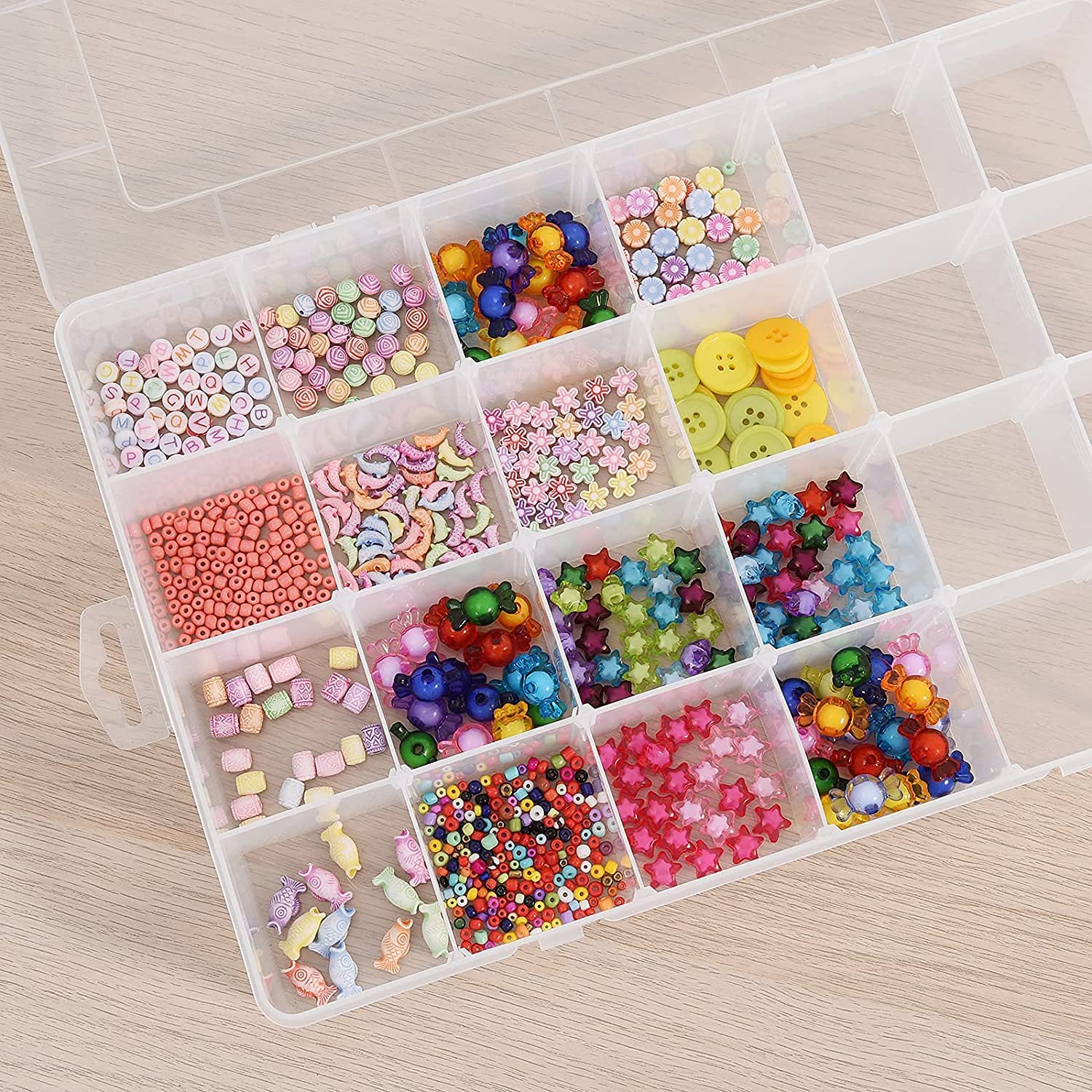 Sixfire 24 Grids Clear Plastic Organizer Jewelry Storage Box 24 Grid Transparent Organizer Box For Earring Fishing Hooks Grids P