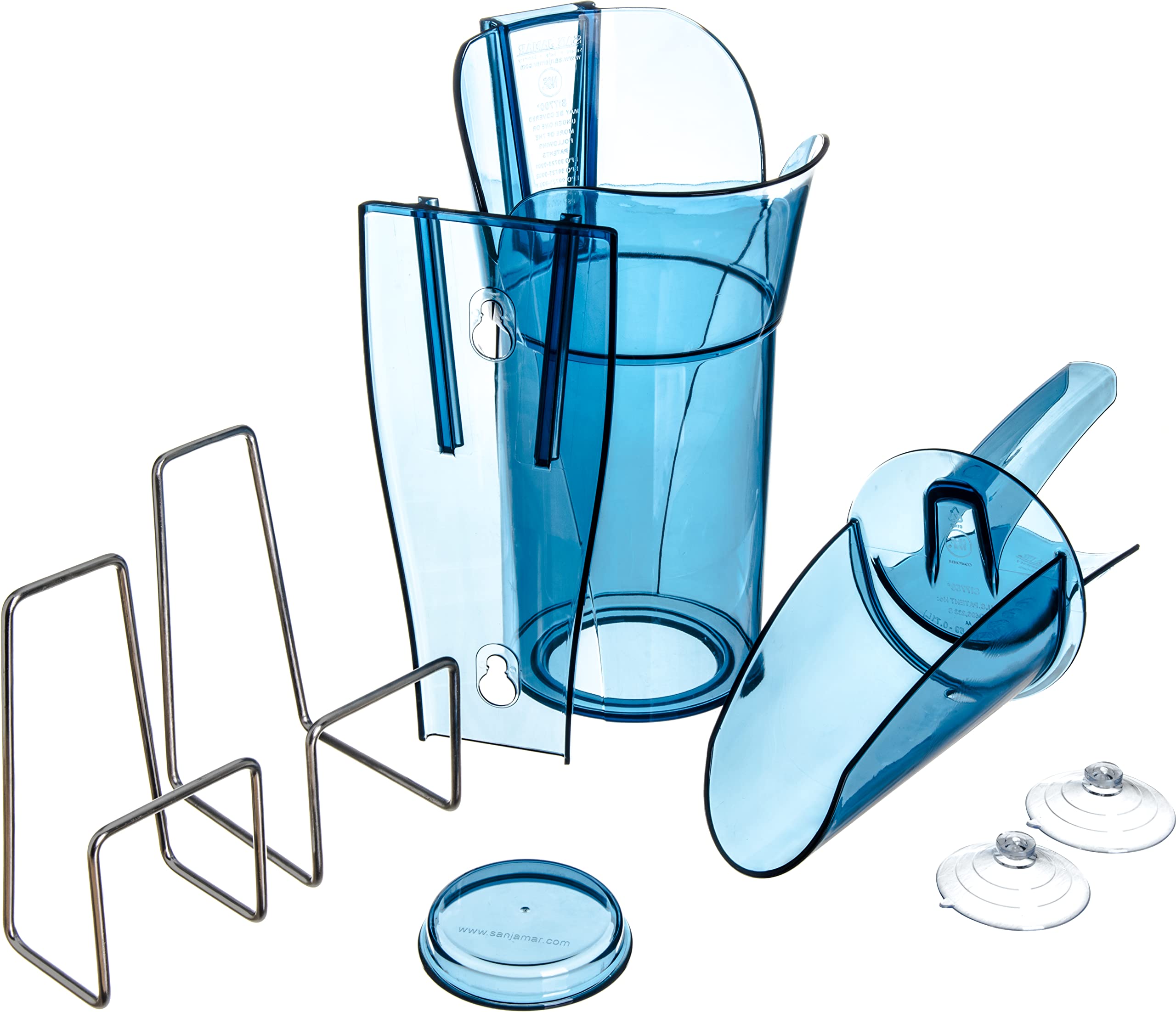 San Jamar Saf-T-Scoop Ice Scoop With Storage Caddy For Kitchens, Restaurants, And Fast Food, Plastic, 20 To 24 Ounces, Blue