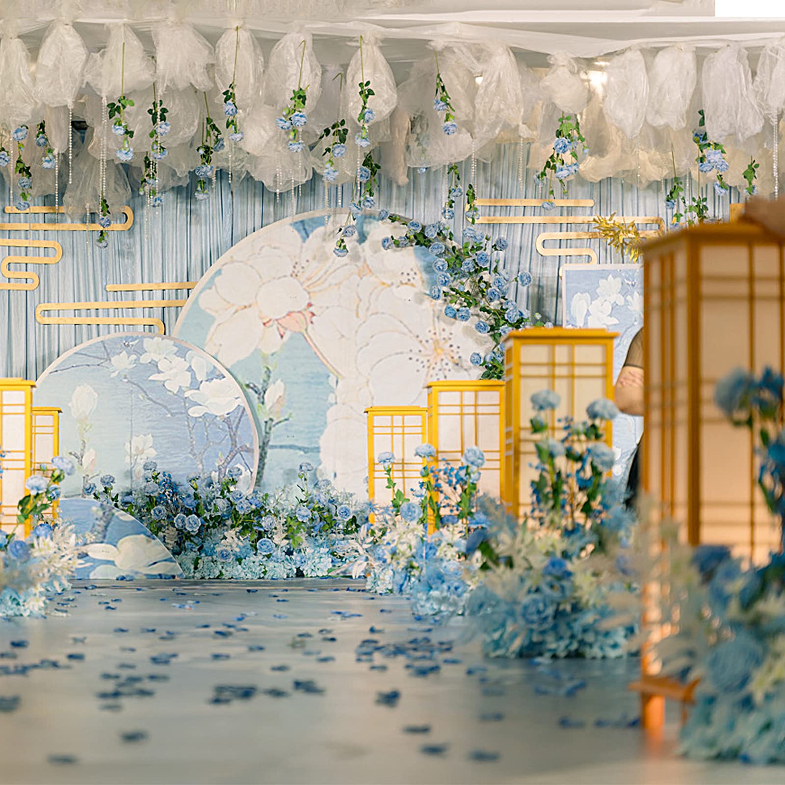 Neo LOONS 1000 Pcs Artificial Silk Rose Petals Decoration Wedding Party Color Blue & Light Blue