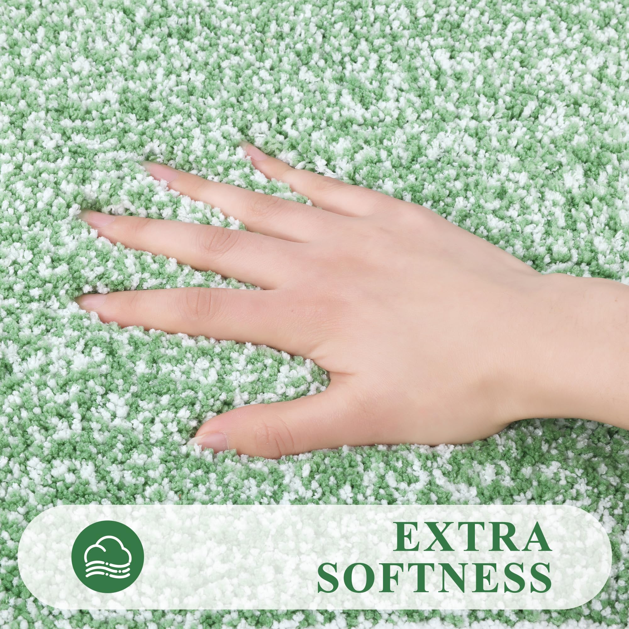 Pauwer Bathroom Rug Mat Set 3 Piece, Microfiber Shaggy Bath Set, Non-Slip Ultra Soft Carpet Mats, Absorbent With U-Shaped Toilet