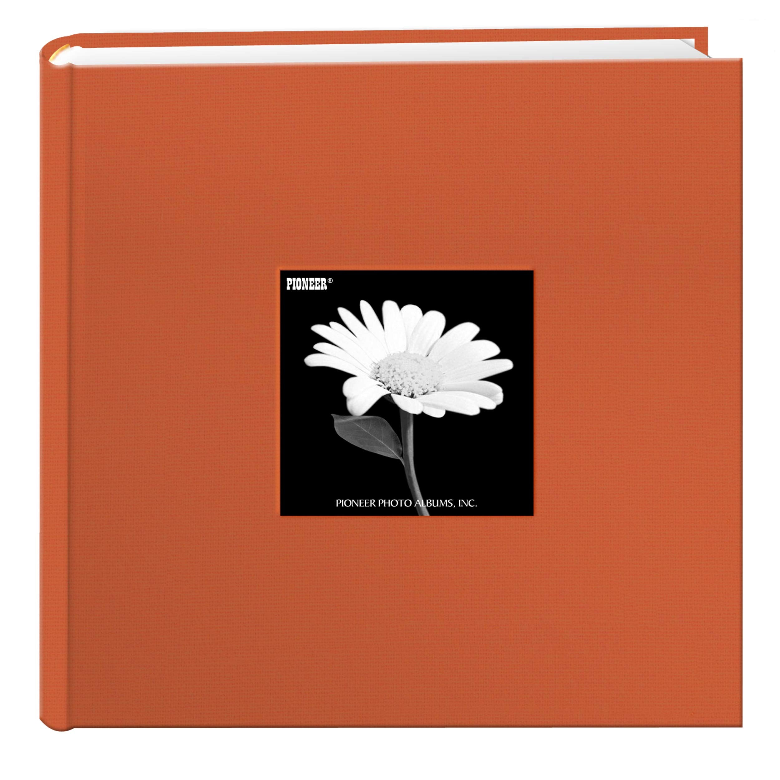 Fabric Frame Cover Photo Album 200 Pockets Hold 4x6 Photos, Tangerine Orange