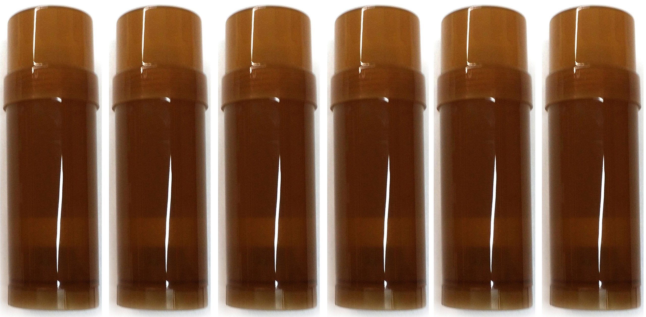 6 Ct. Deodorant Twist-Up Empty Containers (Brown) - For Lotion Bar, Heel Balm Etc. (2 Oz.)